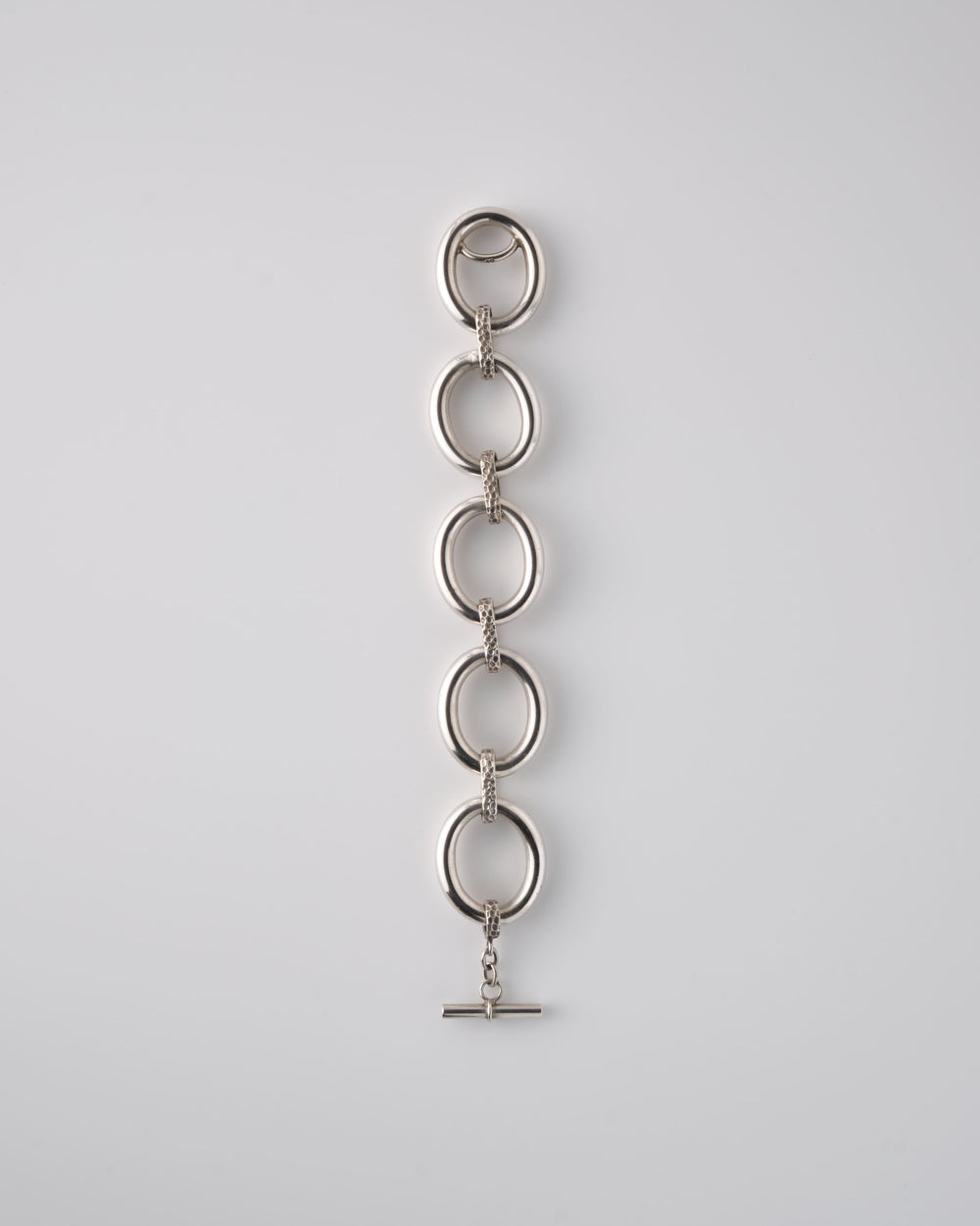 ［~60's］French Vintage Silver 800 Toggle Clasp Large Oval Link Bracelet
