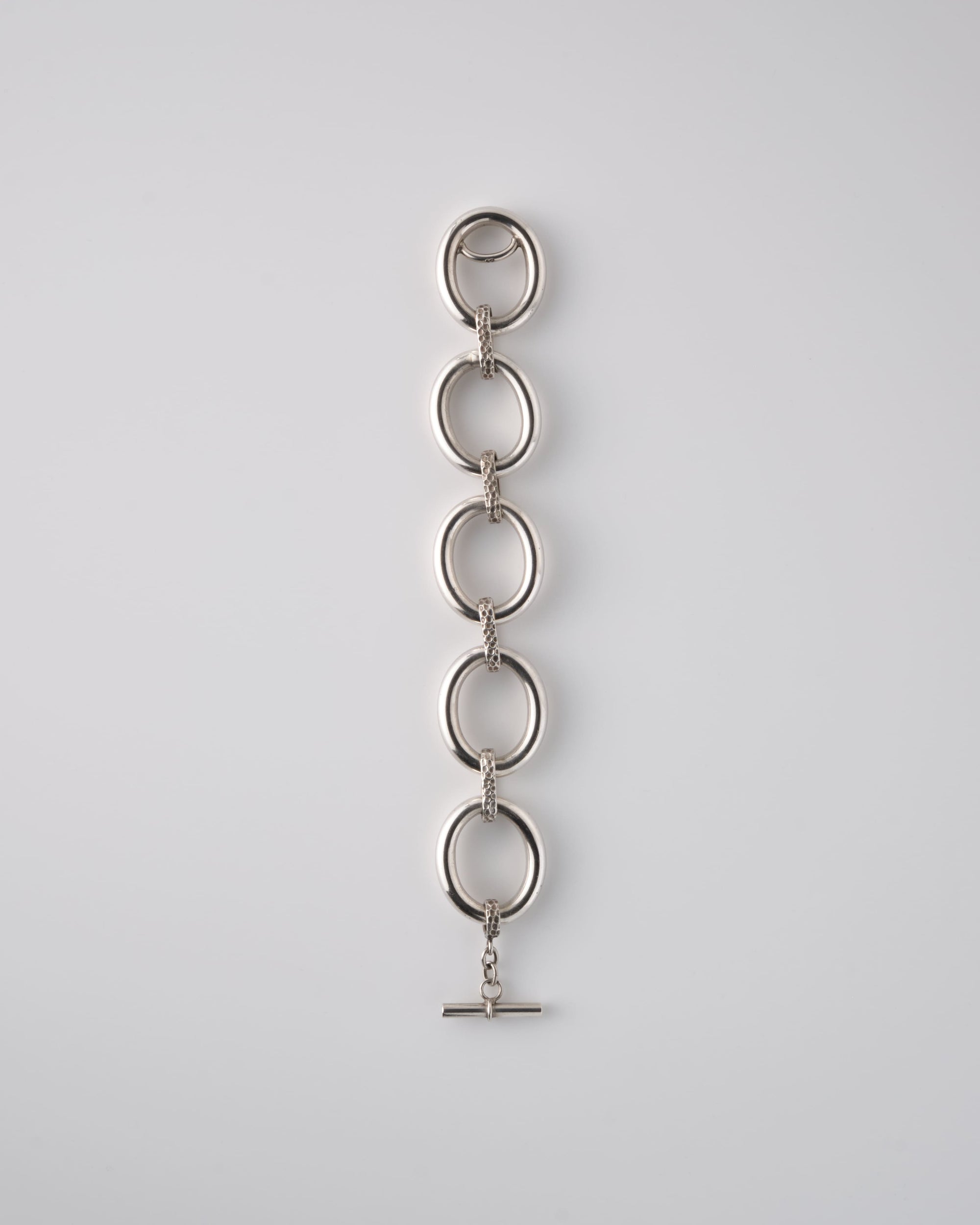 ［~60's］French Vintage Silver 800 Toggle Clasp Large Oval Link Bracelet