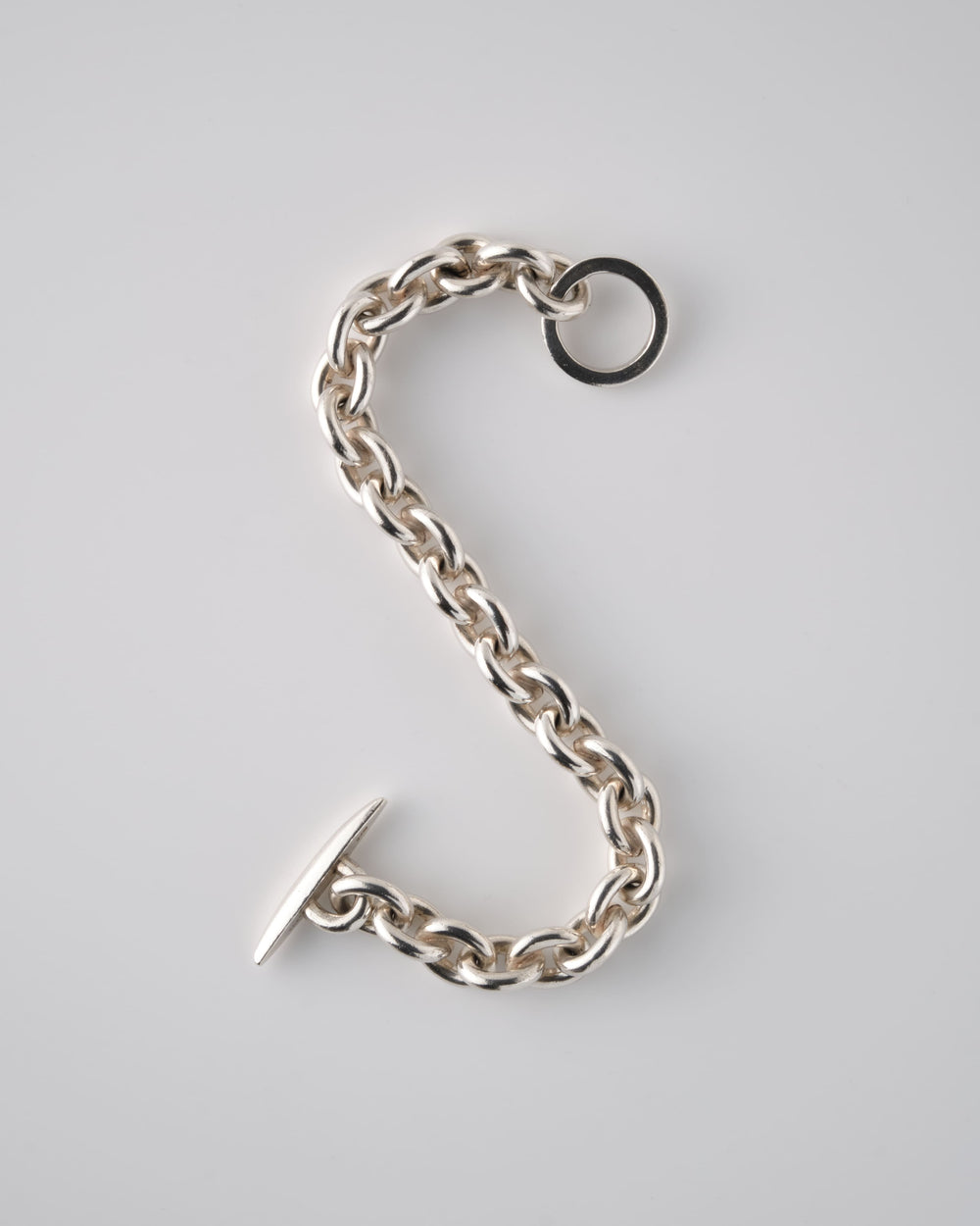 【~80's】Danish Vintage Silver 925 Toggle Clasp Anchor Chain Bracelet "S. V. Glymers Eftf"