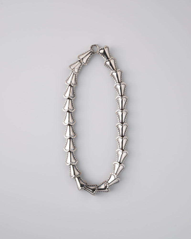 【~50's】American Vintage Silver Rope Edge Shell Link Necklace "NAPIER"