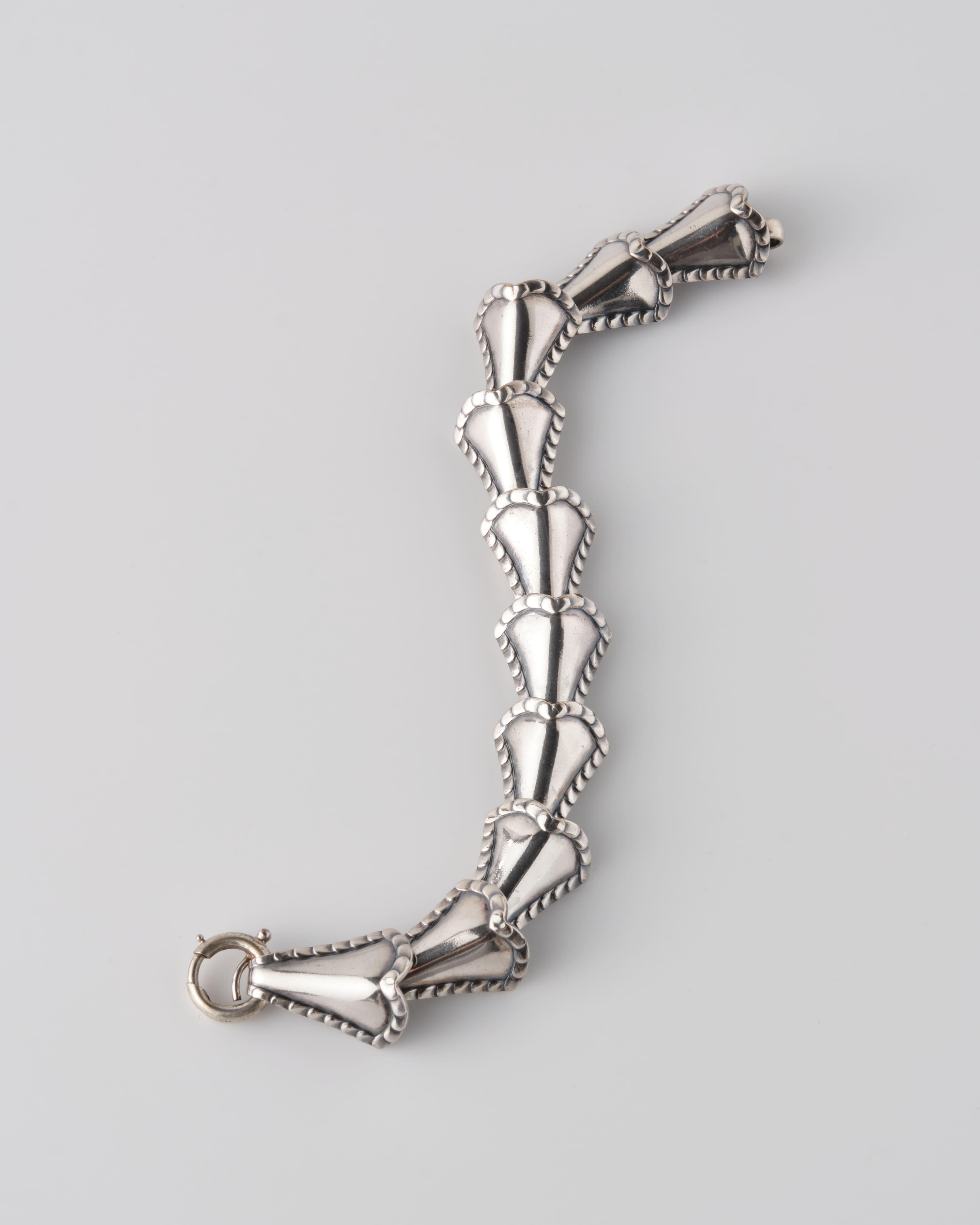 [~ 50's] American Vintage Silver Edge Edge Shell Link สร้อยข้อมือ "Napier"