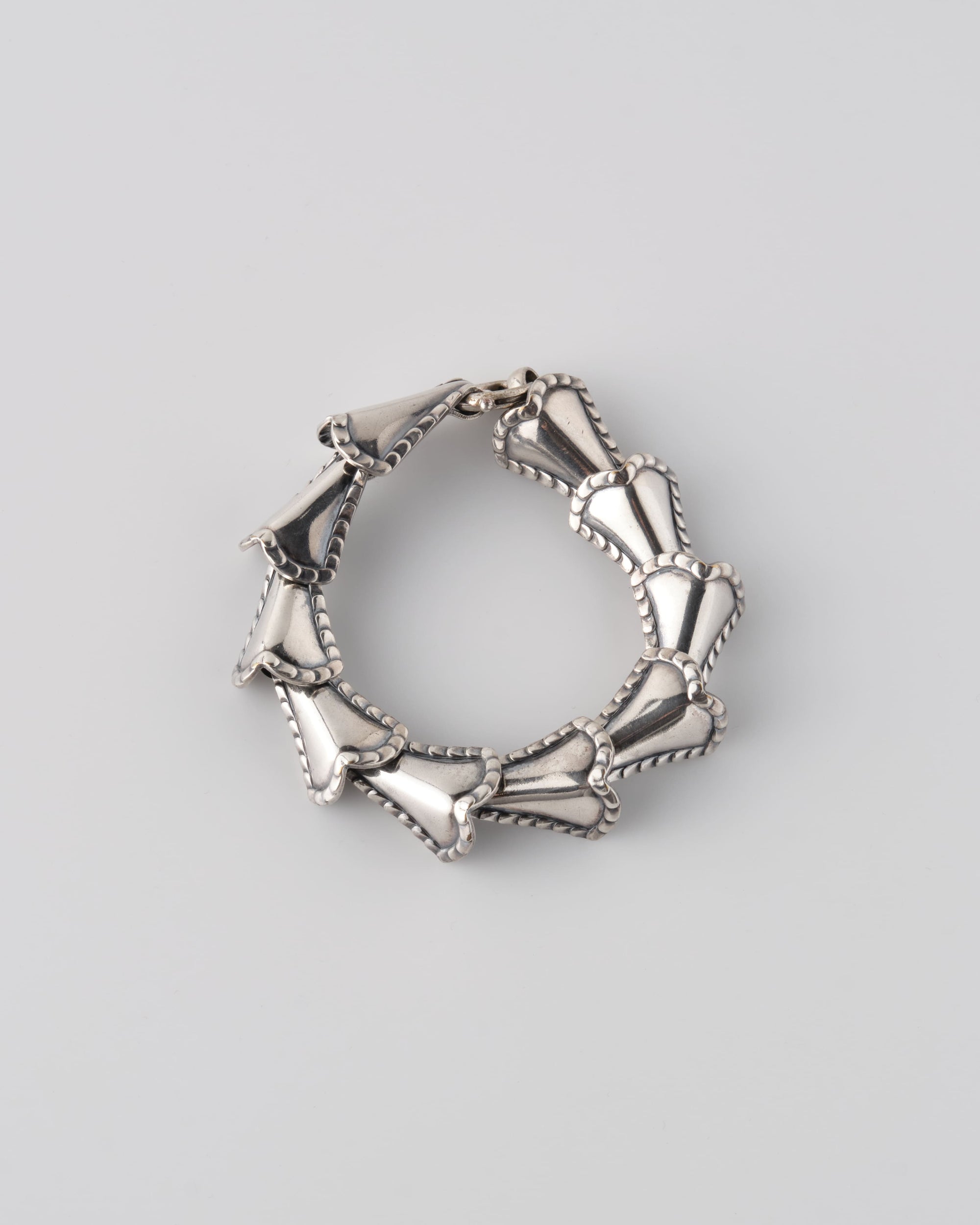［~50's］American Vintage Silver Rope Edge Shell Link Bracelet "NAPIER"
