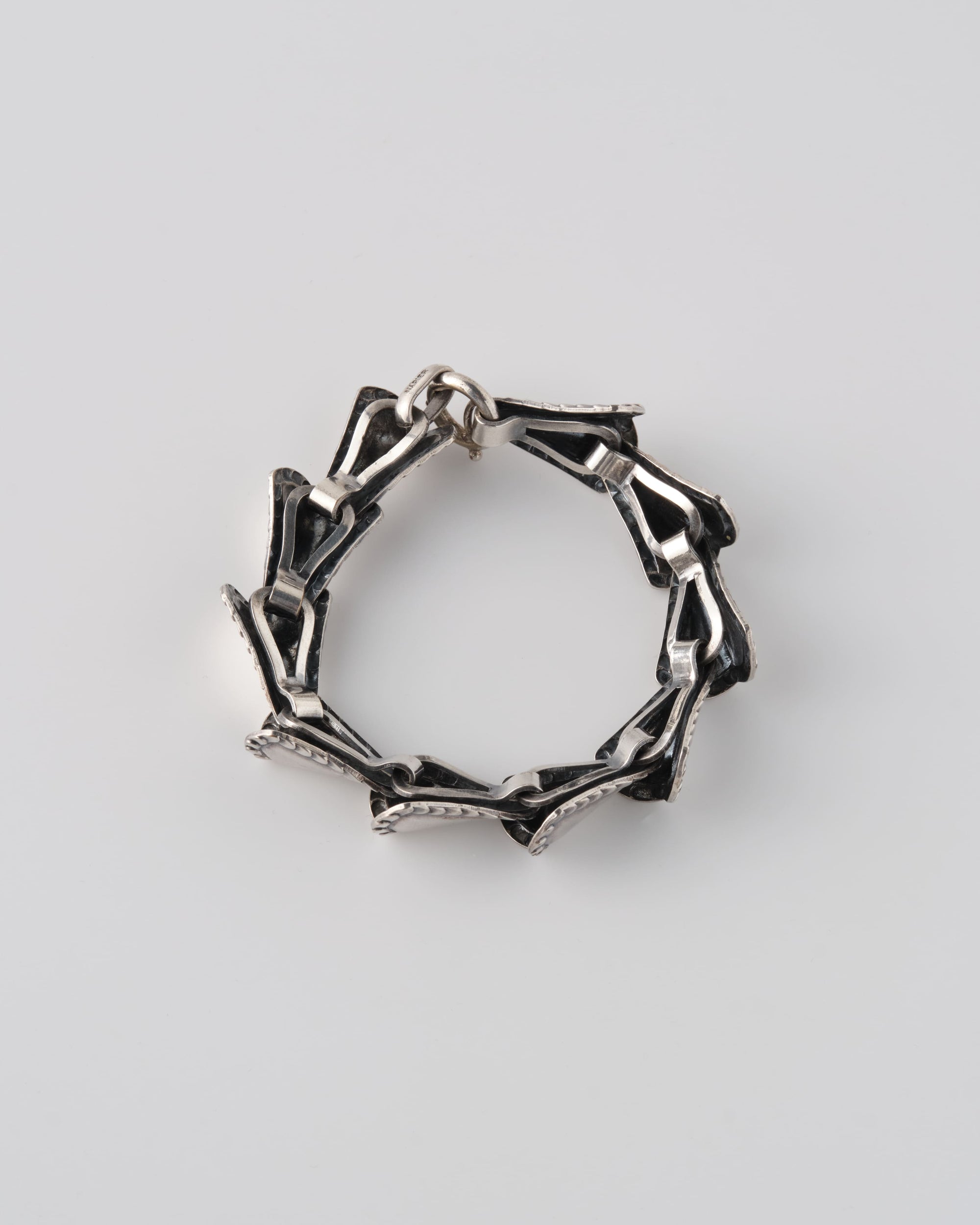 ［~50's］American Vintage Silver Rope Edge Shell Link Bracelet "NAPIER"
