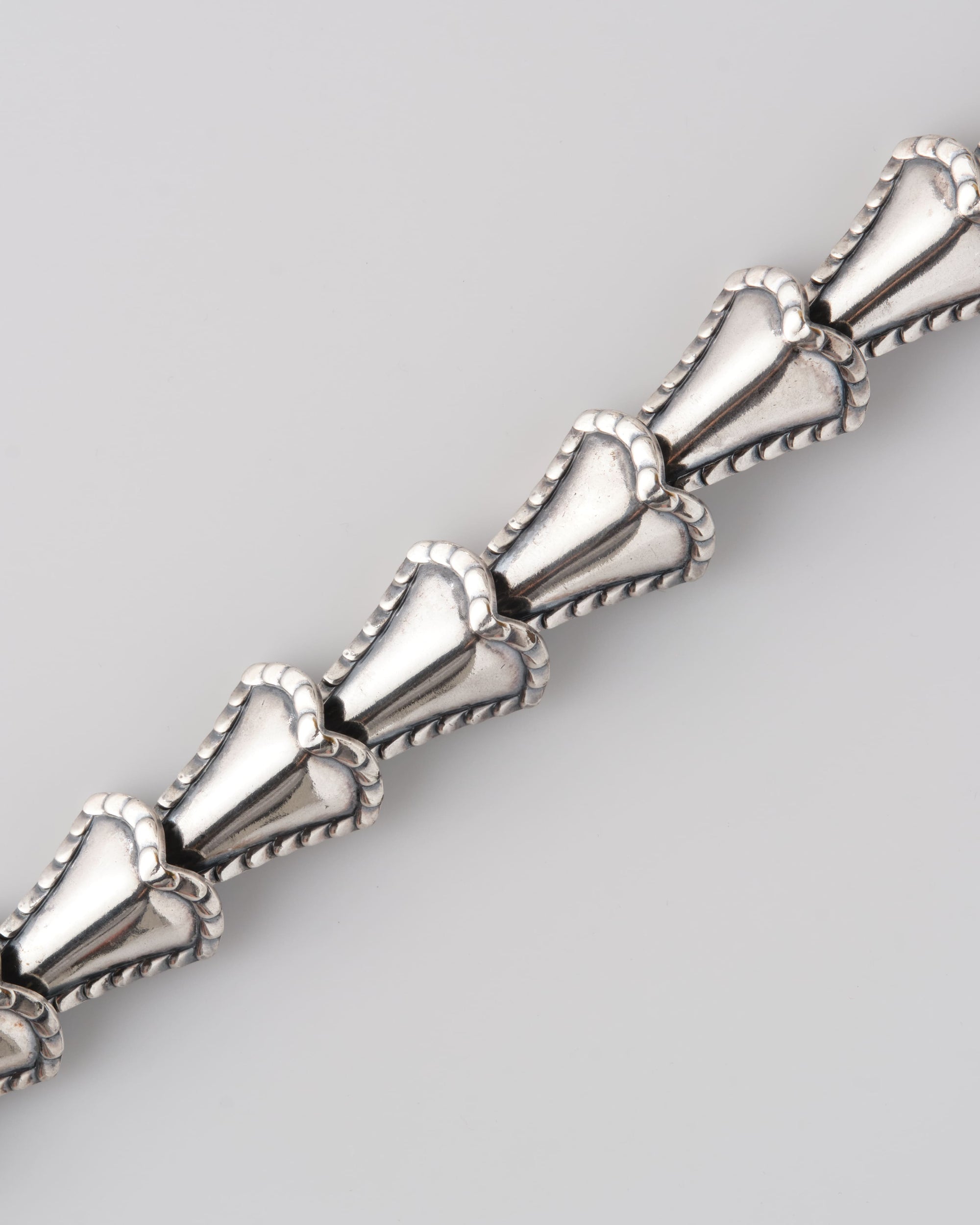 ［~50's］American Vintage Silver Rope Edge Shell Link Bracelet "NAPIER"