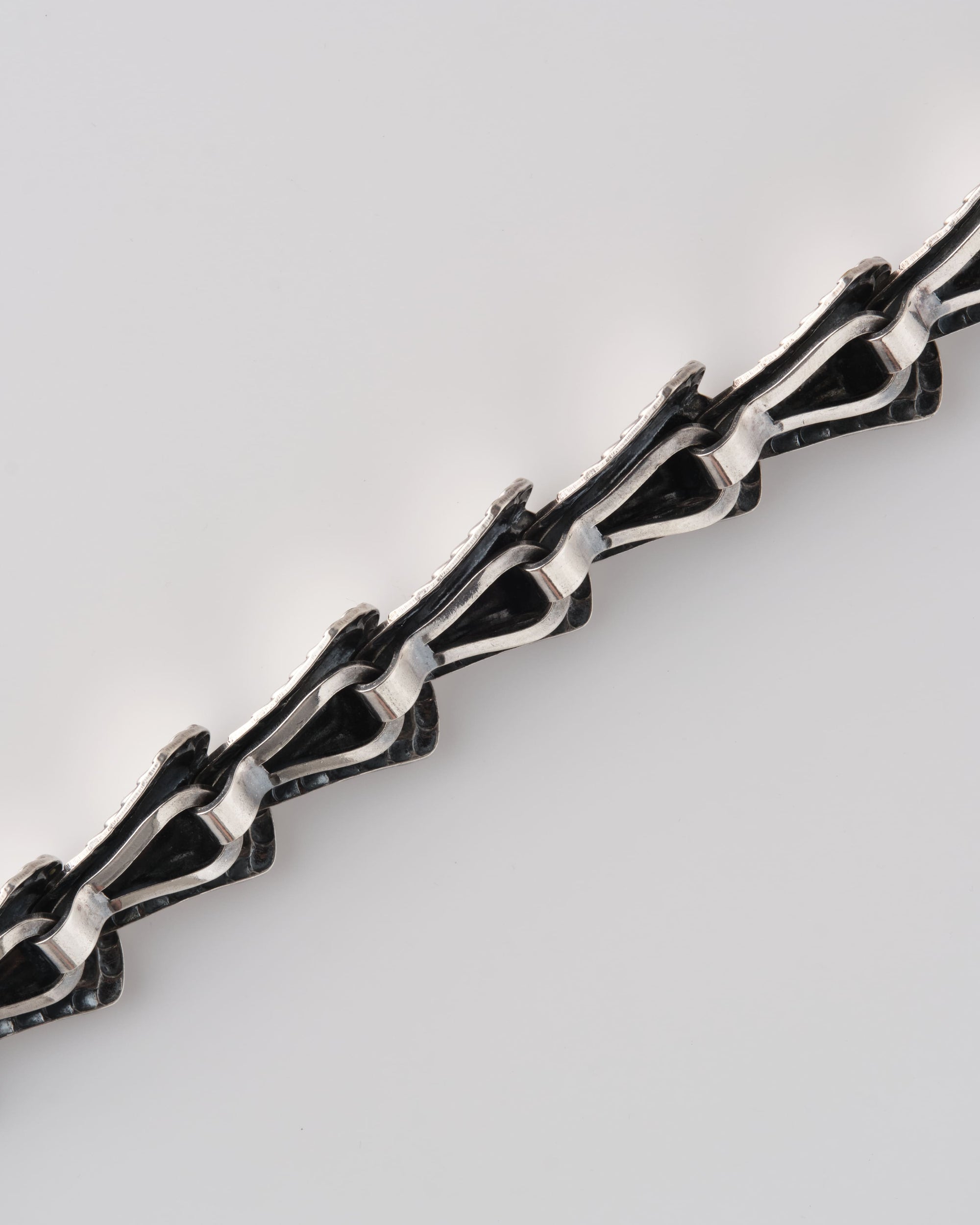 ［~50's］American Vintage Silver Rope Edge Shell Link Bracelet "NAPIER"