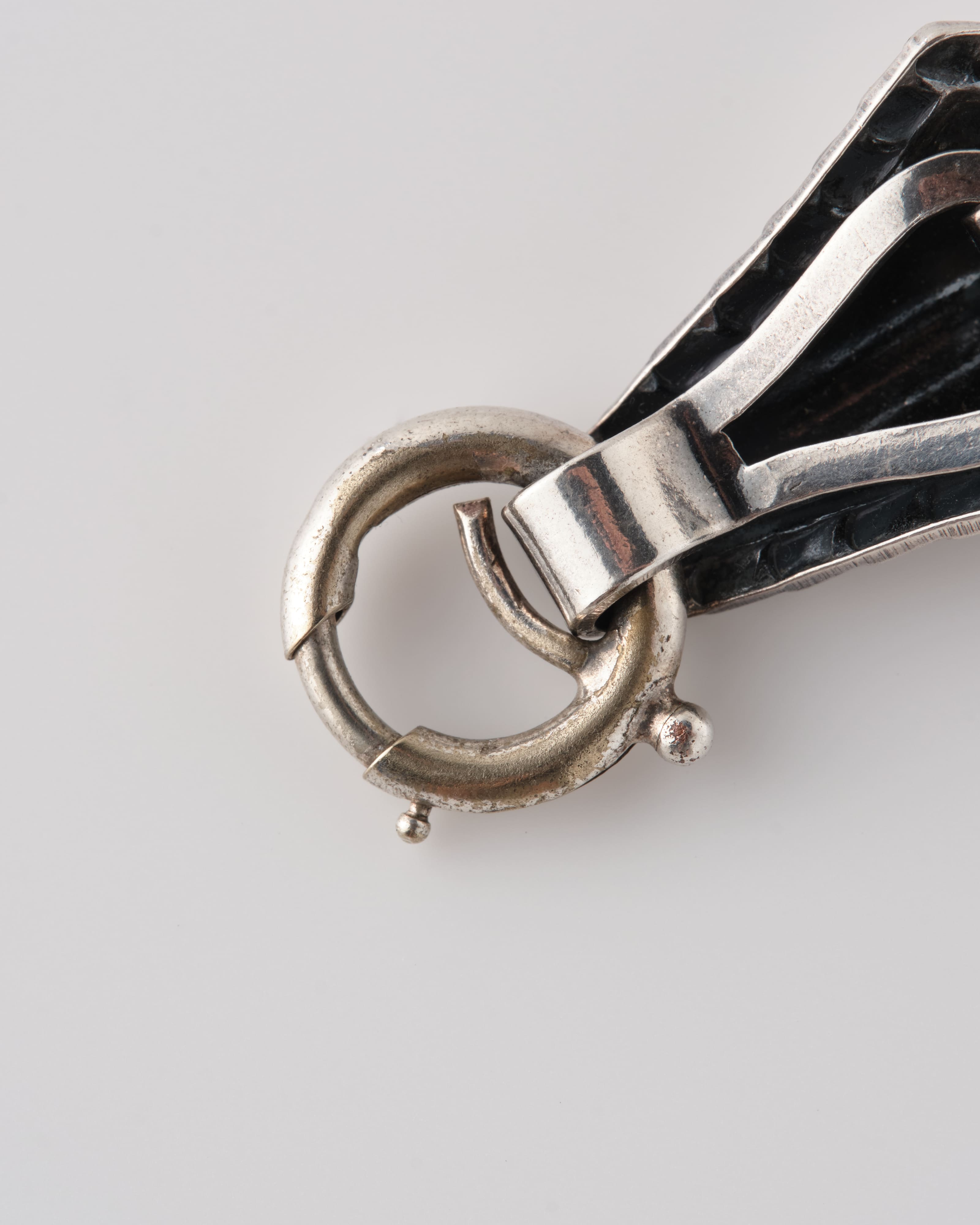 【~50's】American Vintage Silver Rope Edge Shell Link Bracelet "NAPIER"