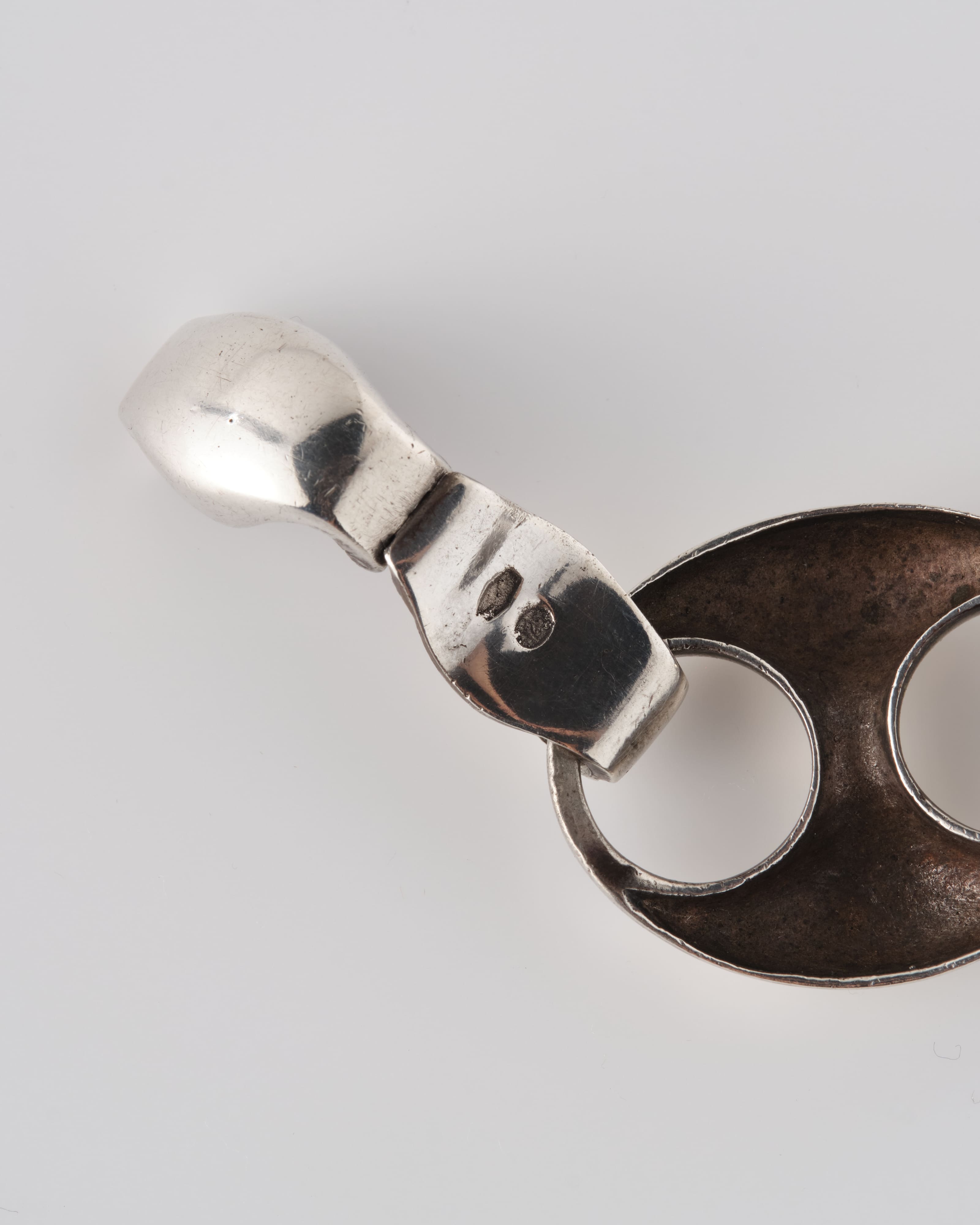 [~60's] Italian Vintage Silver 800 Large Oval Link Bracelet