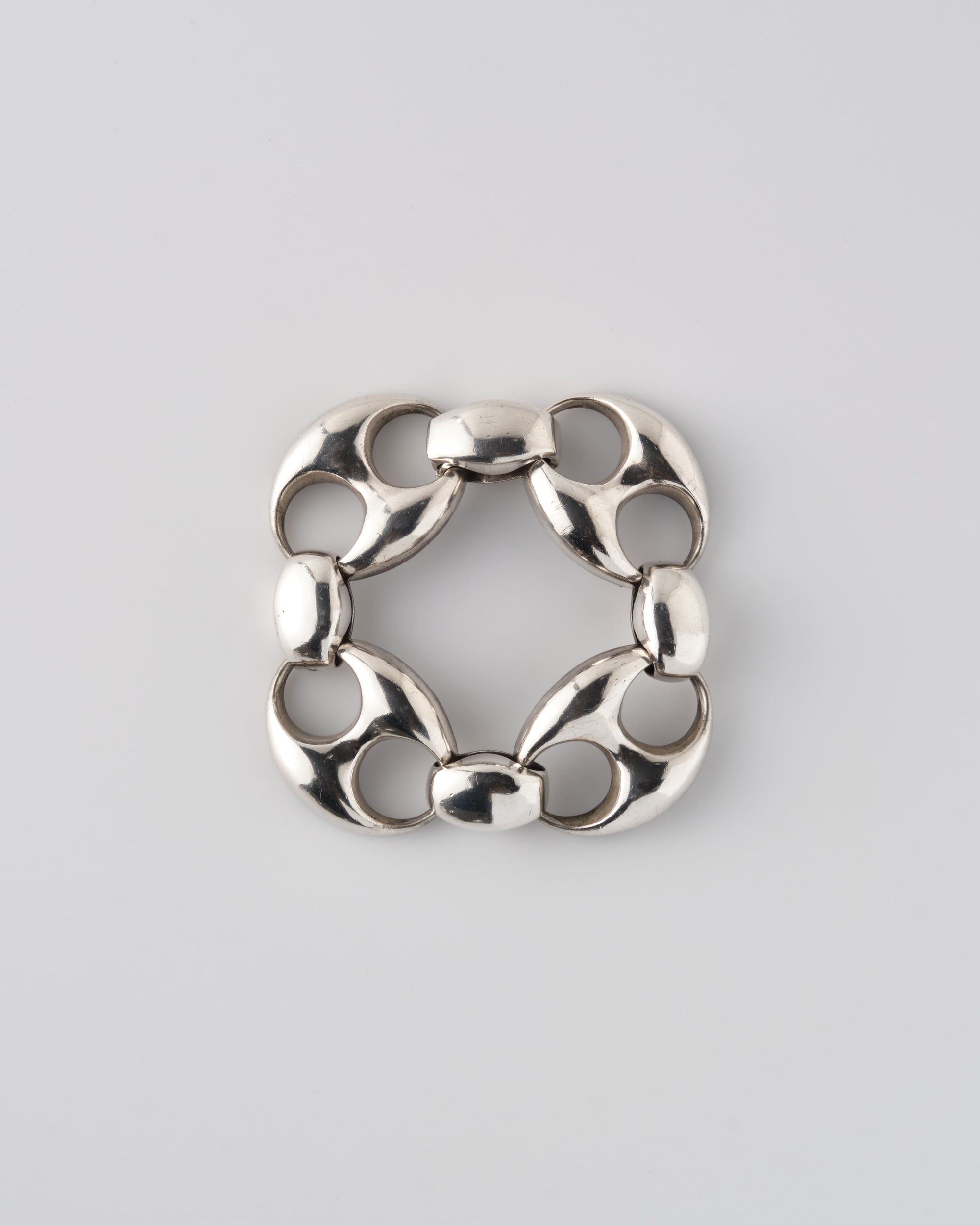 ［~60's］Italian Vintage Silver 800 Large Oval Link Bracelet
