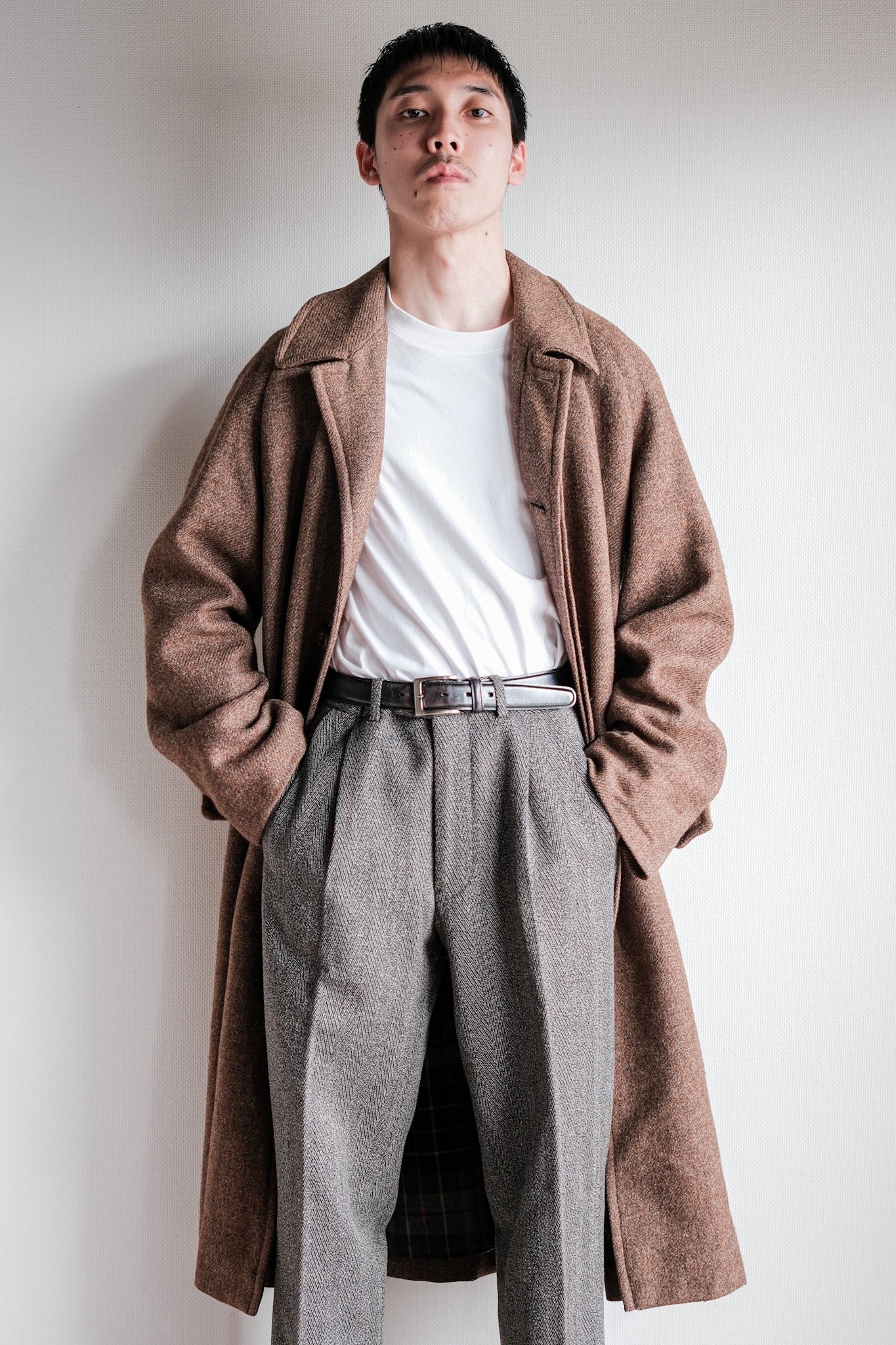 ［~90's］OLD ENGLAND PARIS Single Raglan Wool Balmacaan Coat