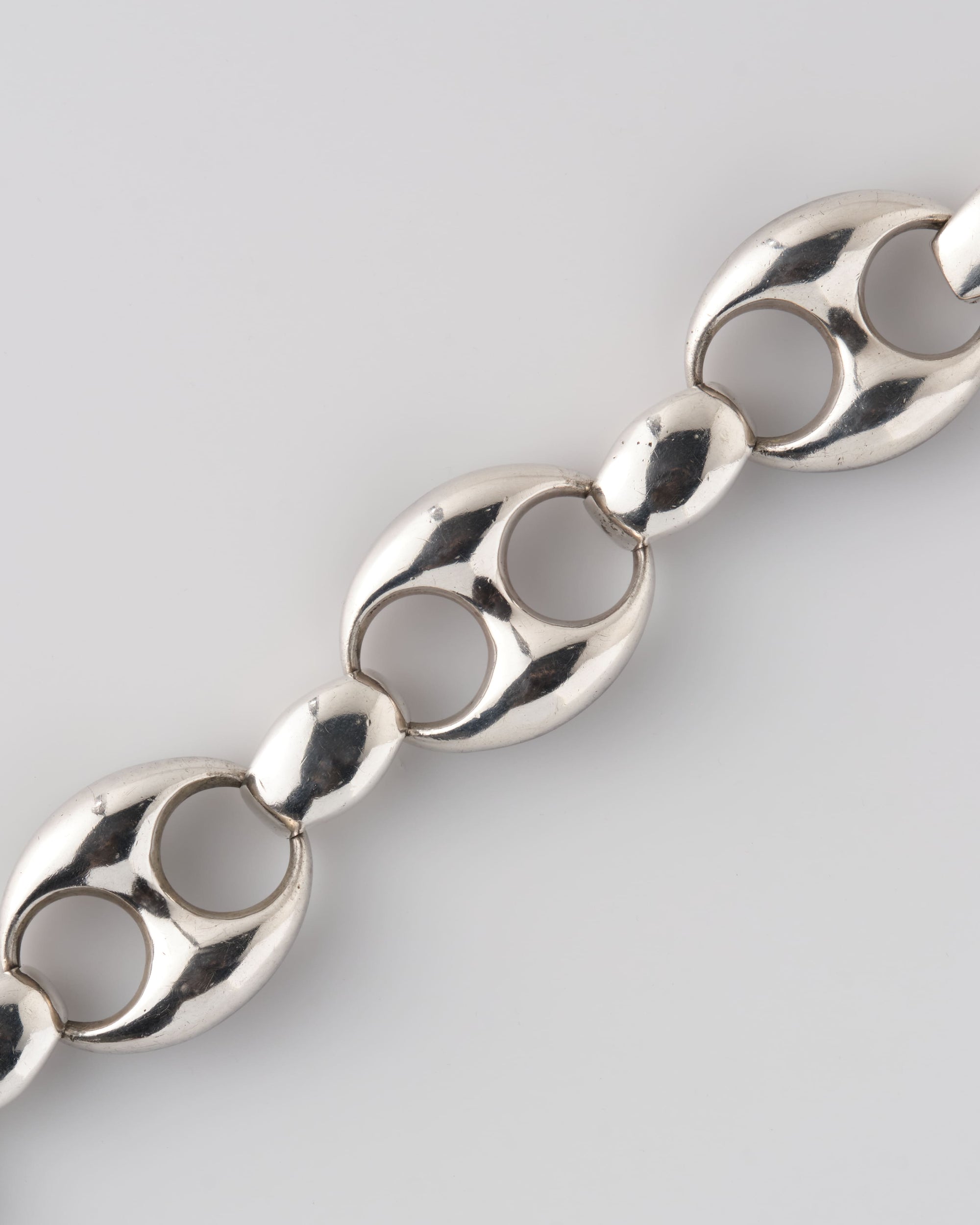 ［~60's］Italian Vintage Silver 800 Large Oval Link Bracelet