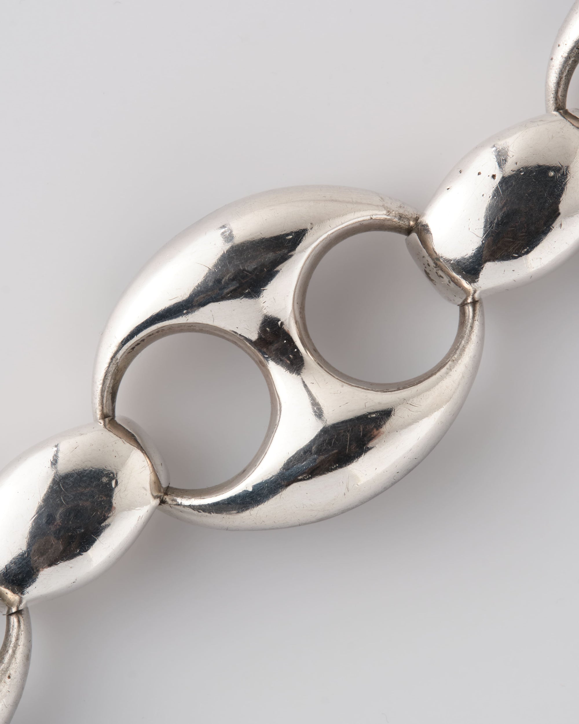 ［~60's］Italian Vintage Silver 800 Large Oval Link Bracelet