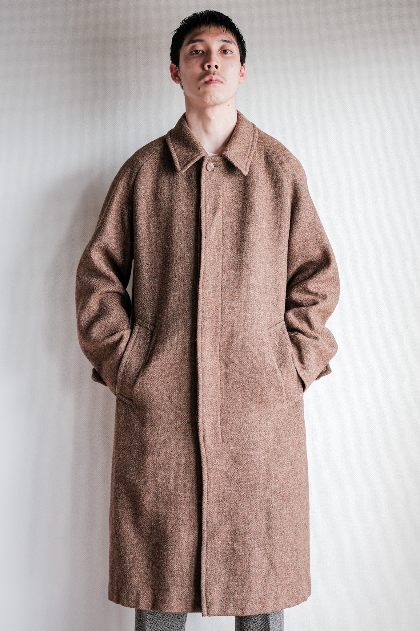 ［~90's］OLD ENGLAND PARIS Single Raglan Wool Balmacaan Coat