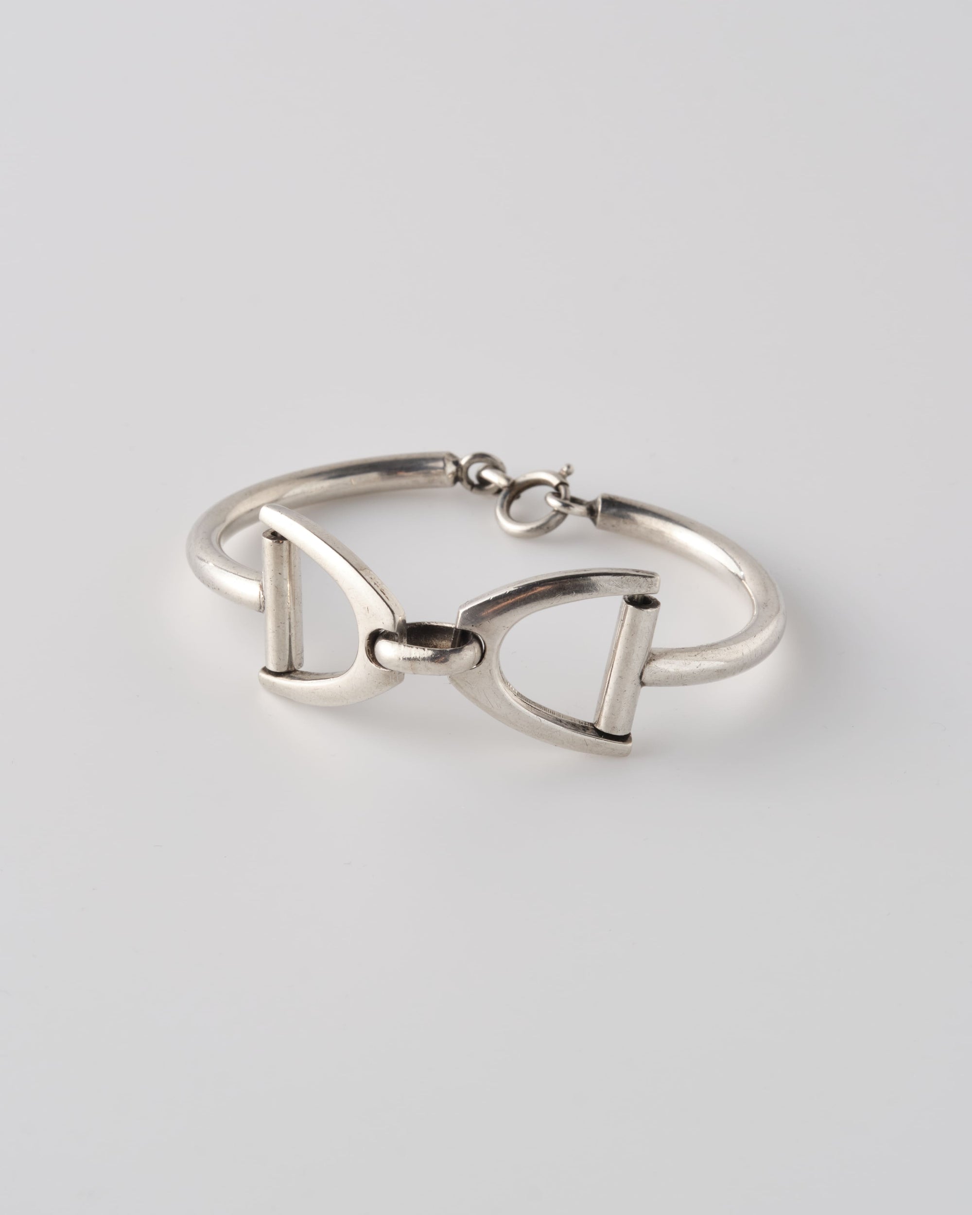 ［~60's］French Vintage Silver 800 Horsebit Motif Bangle Bracelet