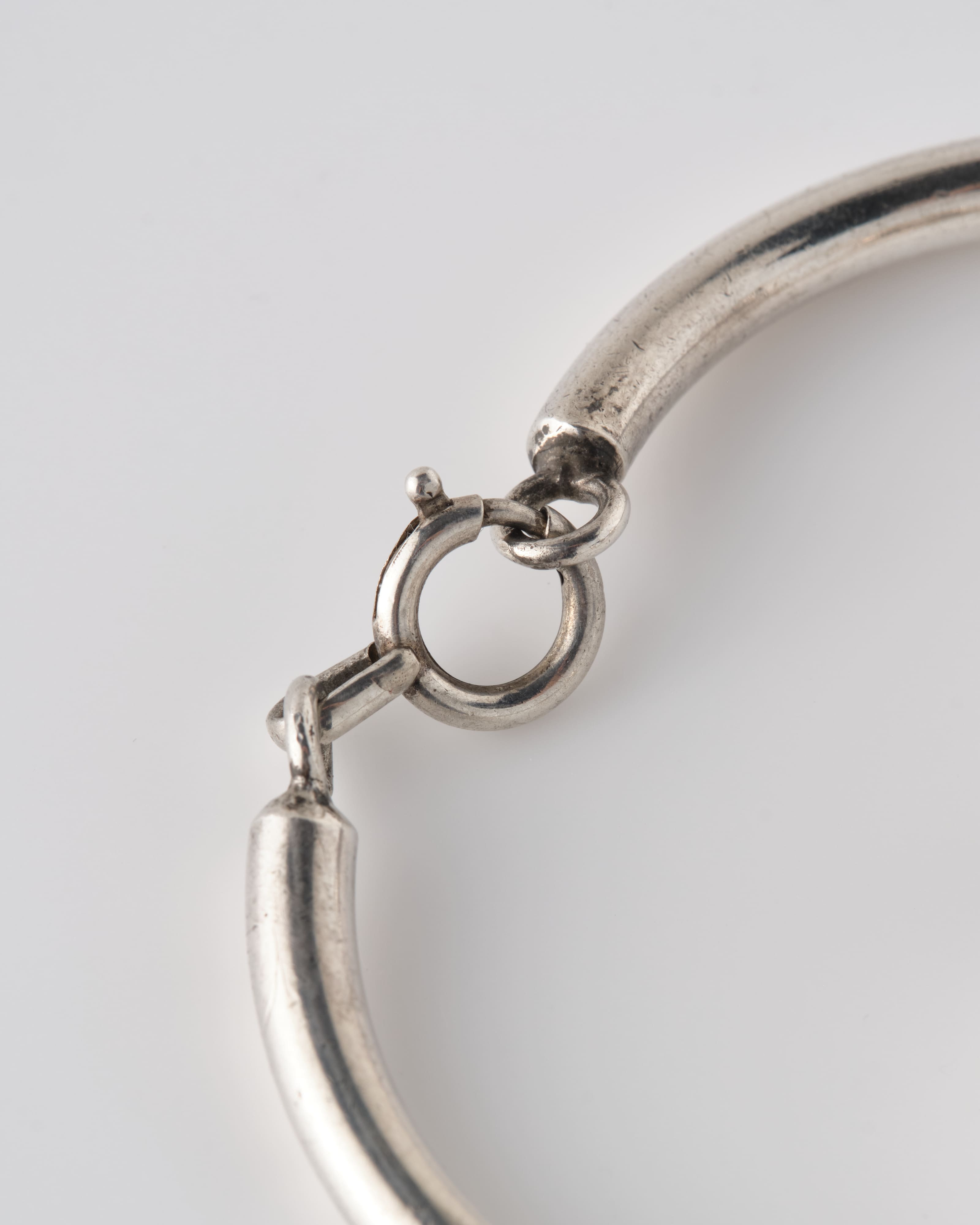 【~60's】French Vintage Silver 800 Horsebit Motif Bangle Bracelet