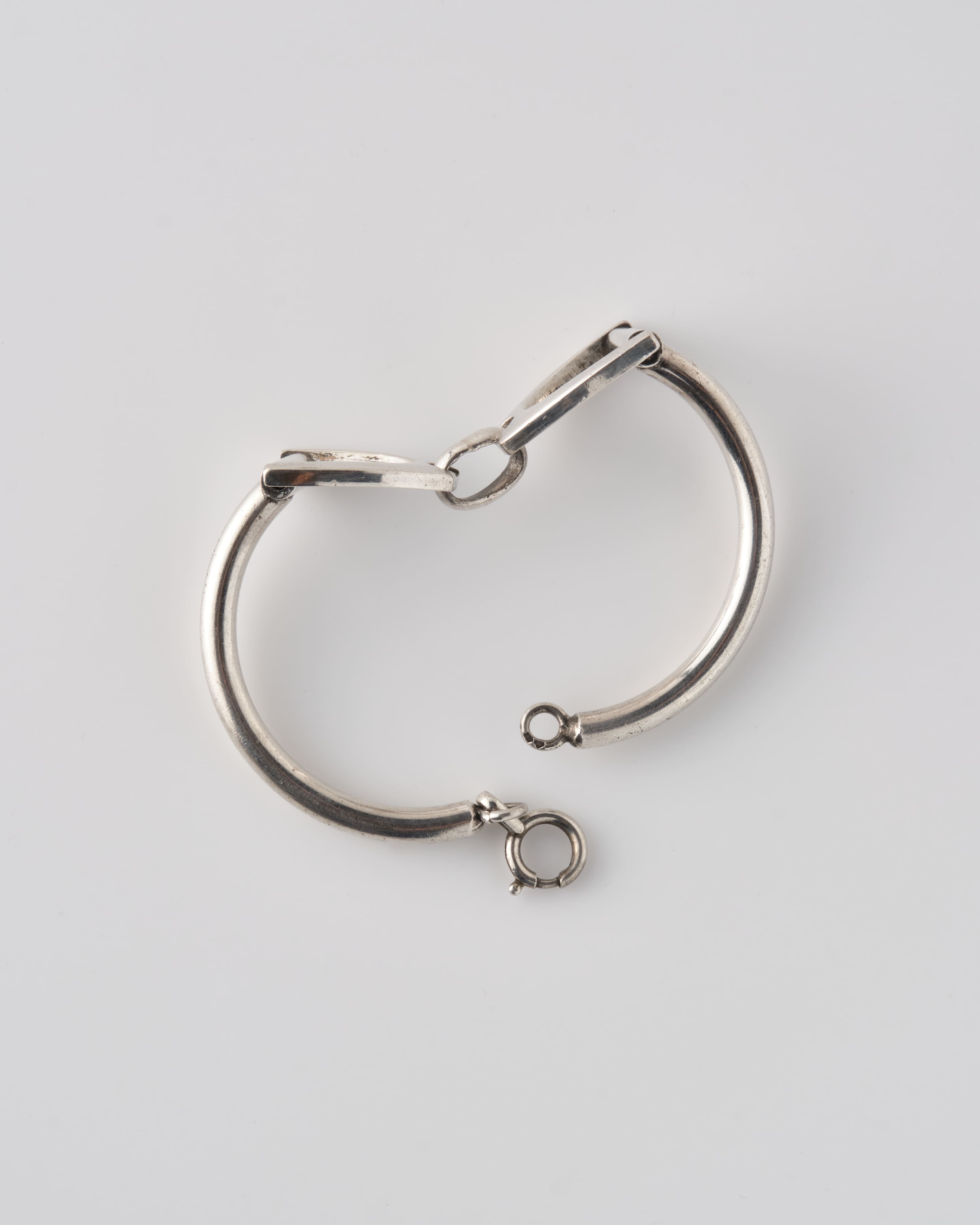 【~60's】French Vintage Silver 800 Horsebit Motif Bangle Bracelet