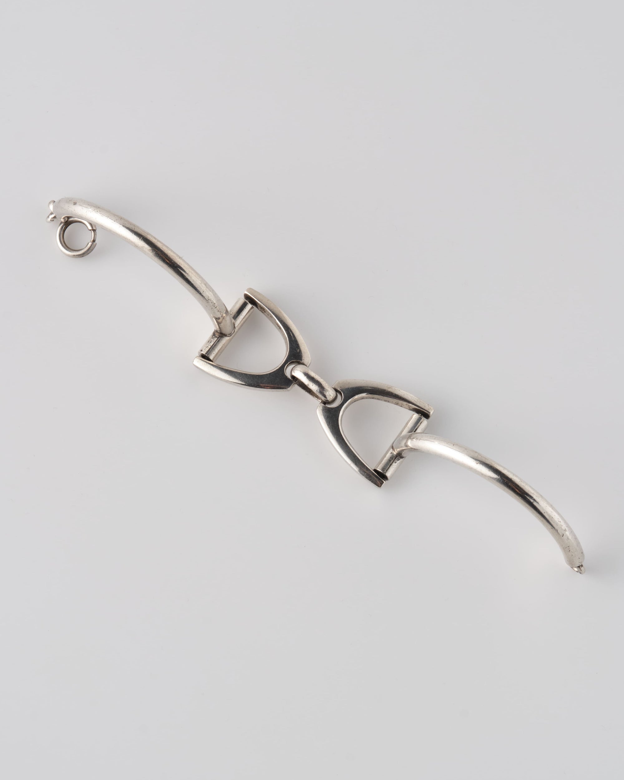 ［~60's］French Vintage Silver 800 Horsebit Motif Bangle Bracelet