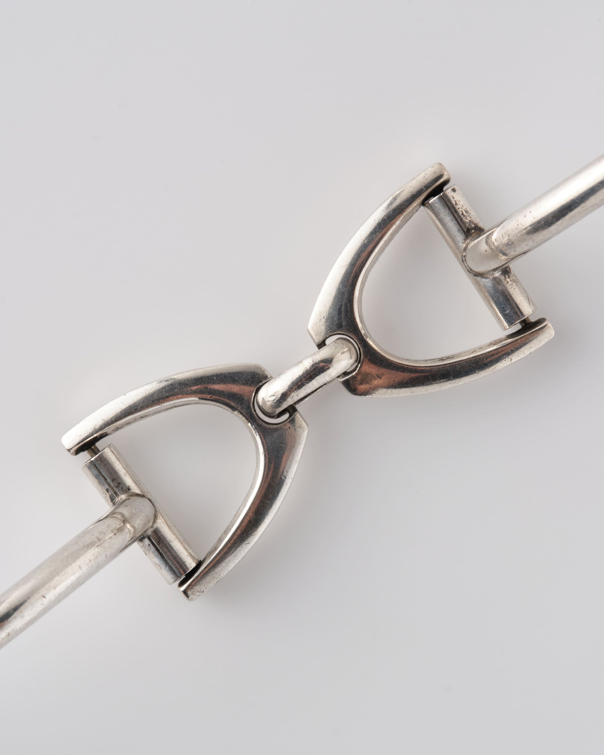 ［~60's］French Vintage Silver 800 Horsebit Motif Bangle Bracelet
