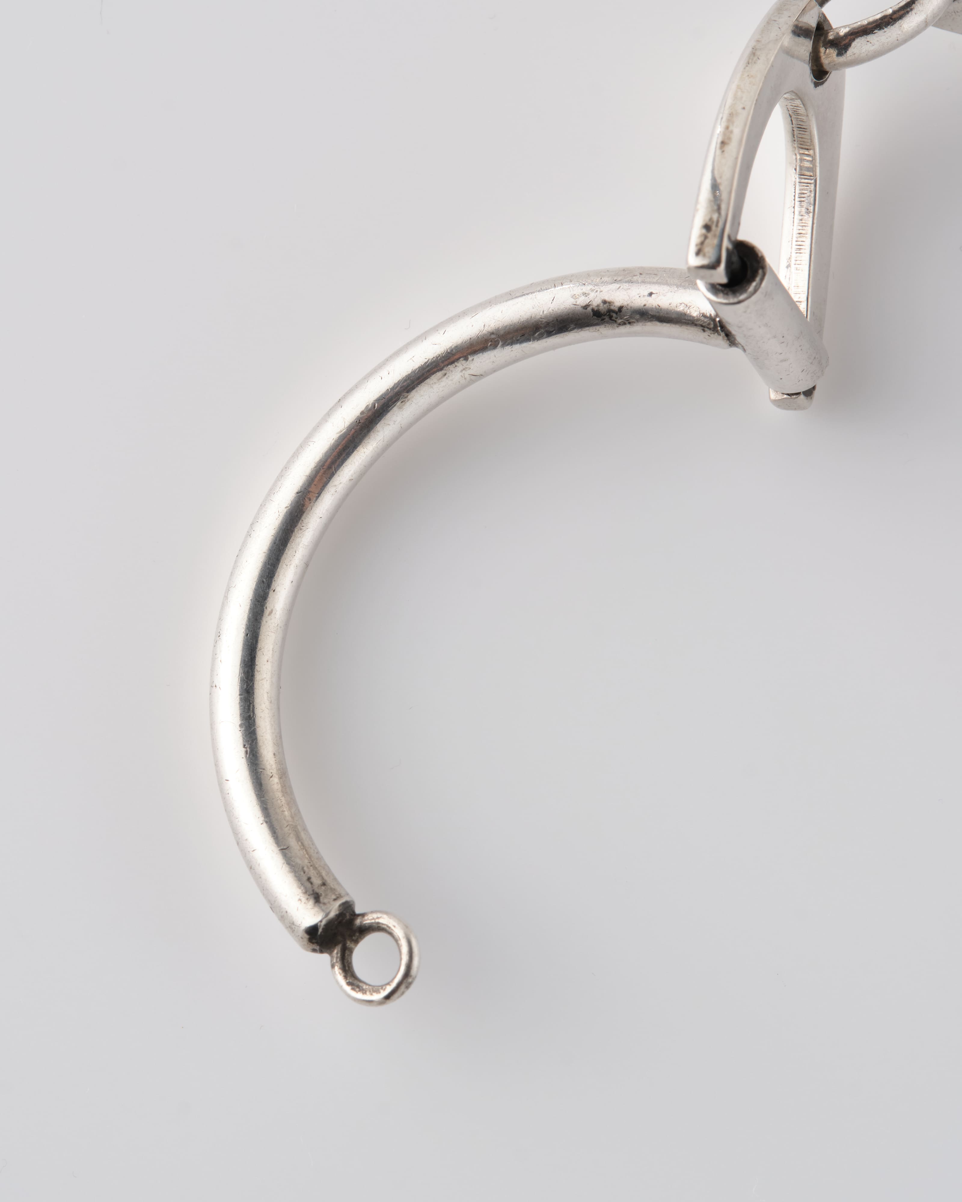 【~60's】French Vintage Silver 800 Horsebit Motif Bangle Bracelet