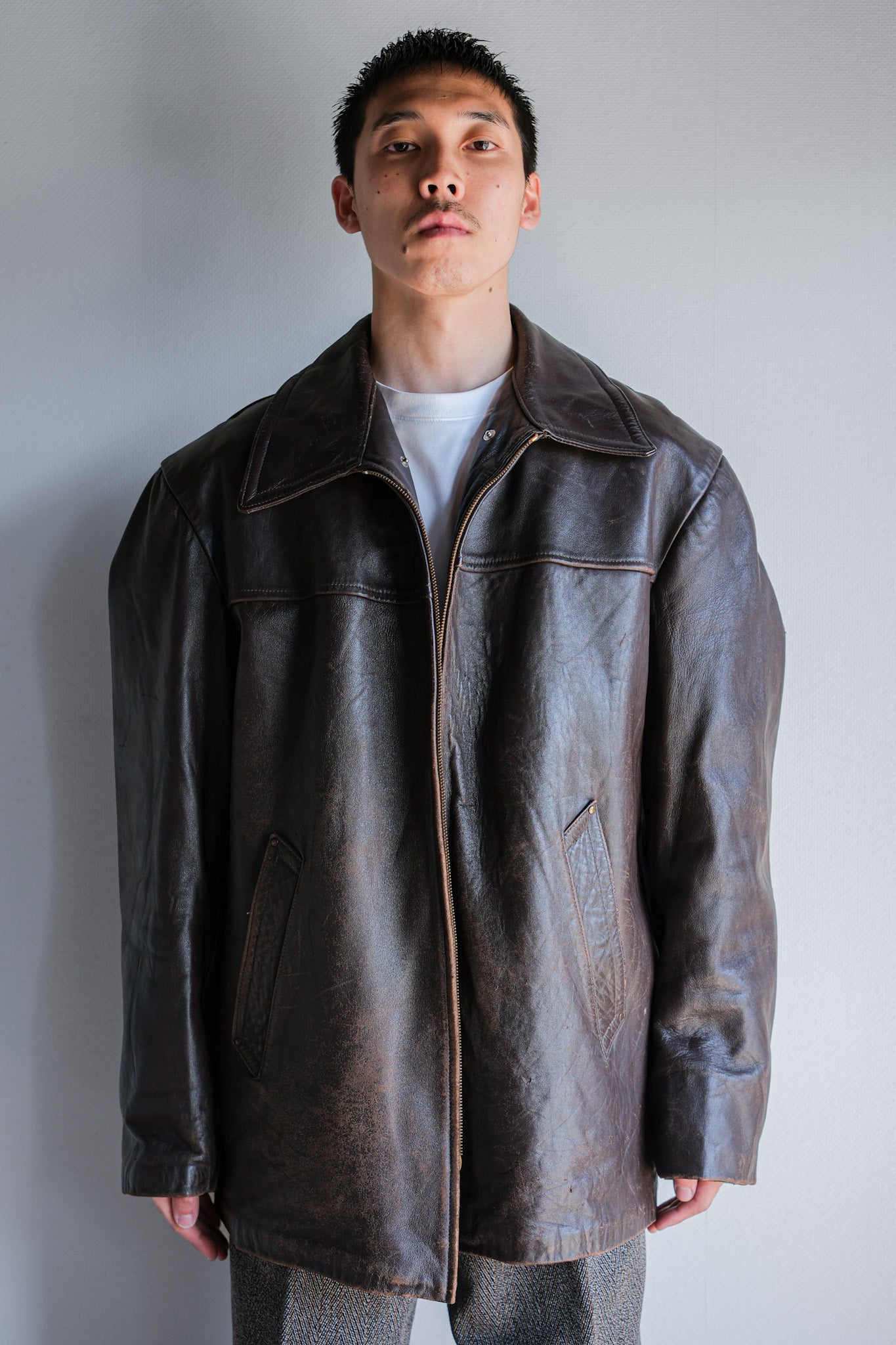 ジャケット・アウター carverno0004678 50s 60s adolphe Adolphe Lafont Blue 60s Jacket, Size 48, with Repair Marks