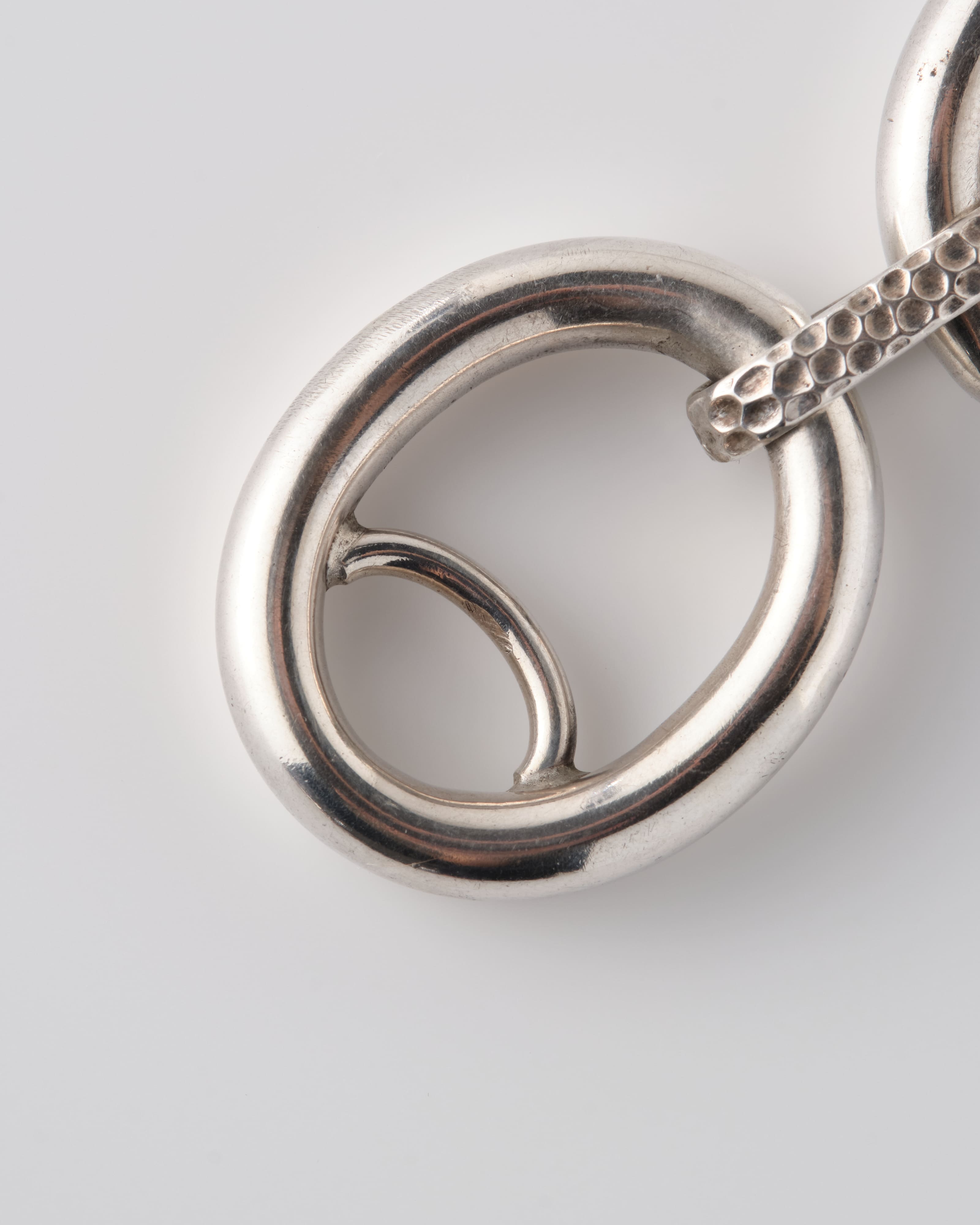 【~60's】French Vintage Silver 800 Toggle Clasp Large Oval Link Bracelet