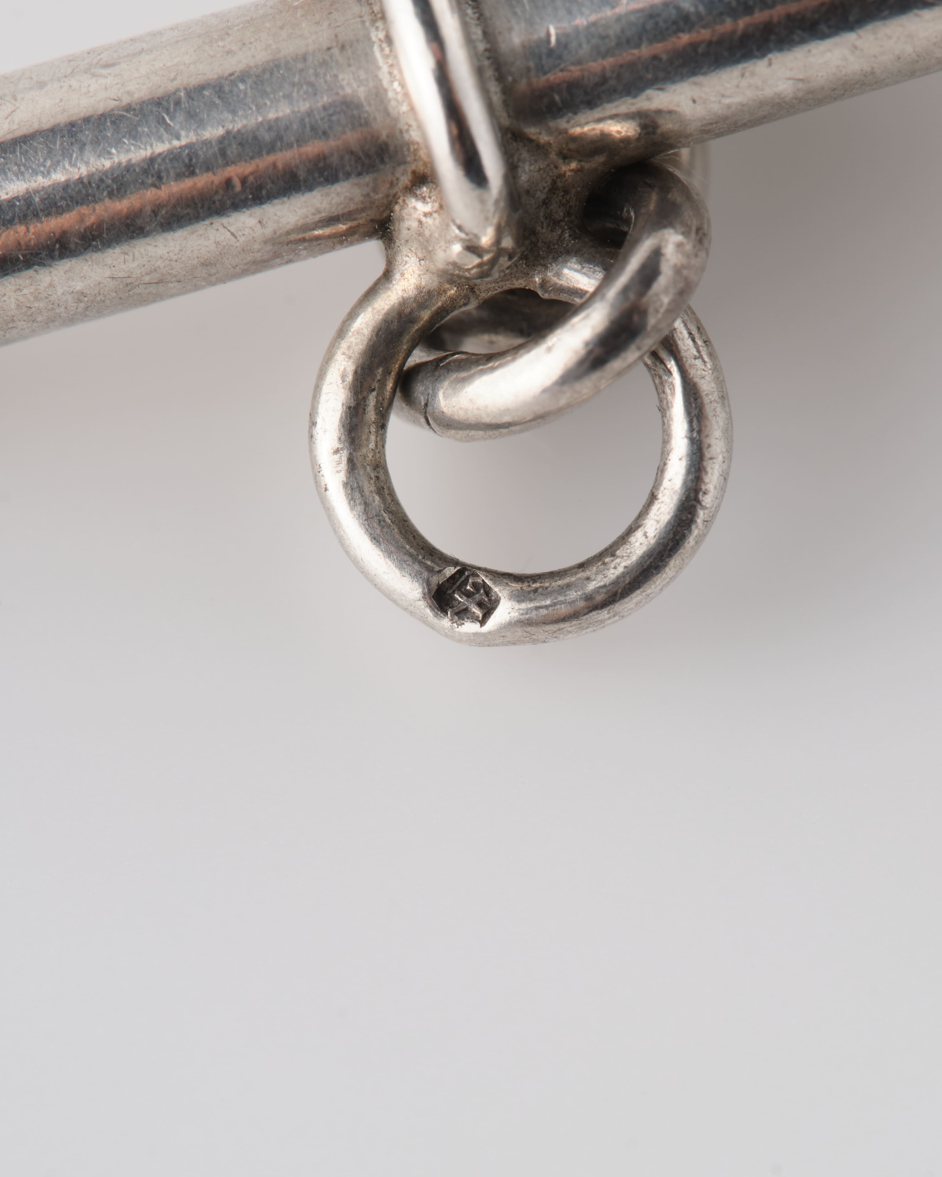 【~60's】French Vintage Silver 800 Toggle Clasp Large Oval Link Bracelet