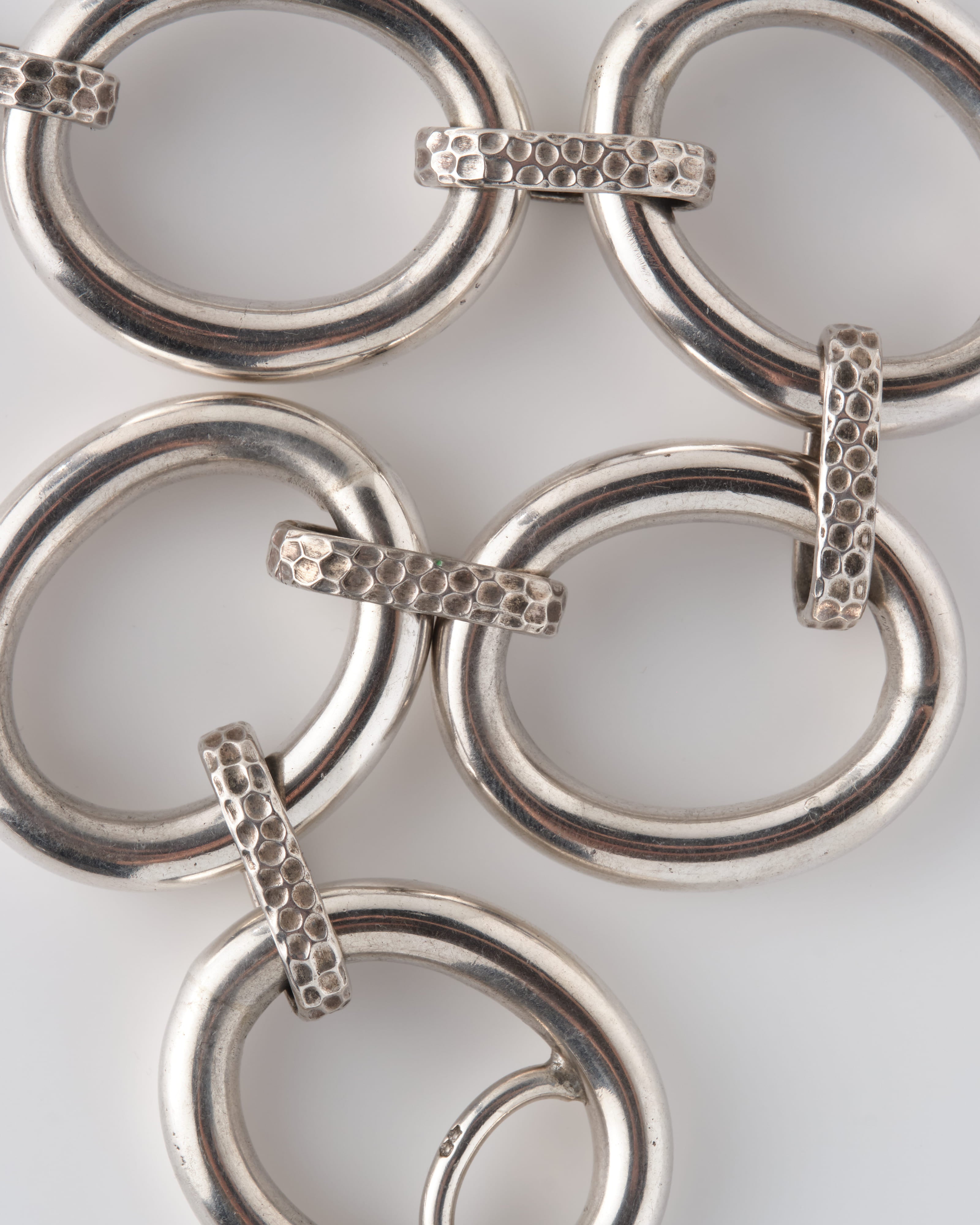 【~60's】French Vintage Silver 800 Toggle Clasp Large Oval Link Bracelet