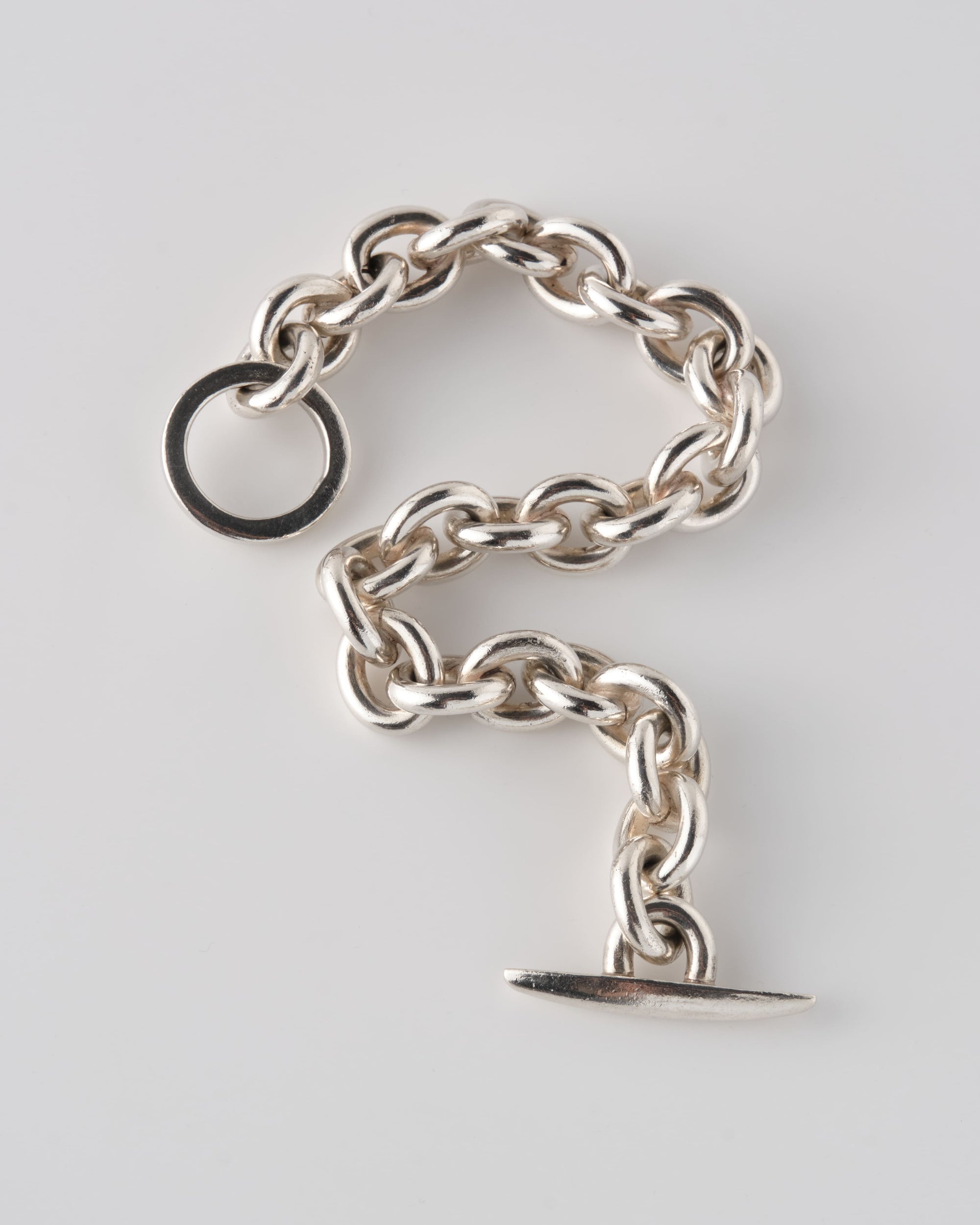 ［~80's］Danish Vintage Silver 925 Toggle Clasp Anchor Chain Bracelet "S. V. Glymers Eftf"