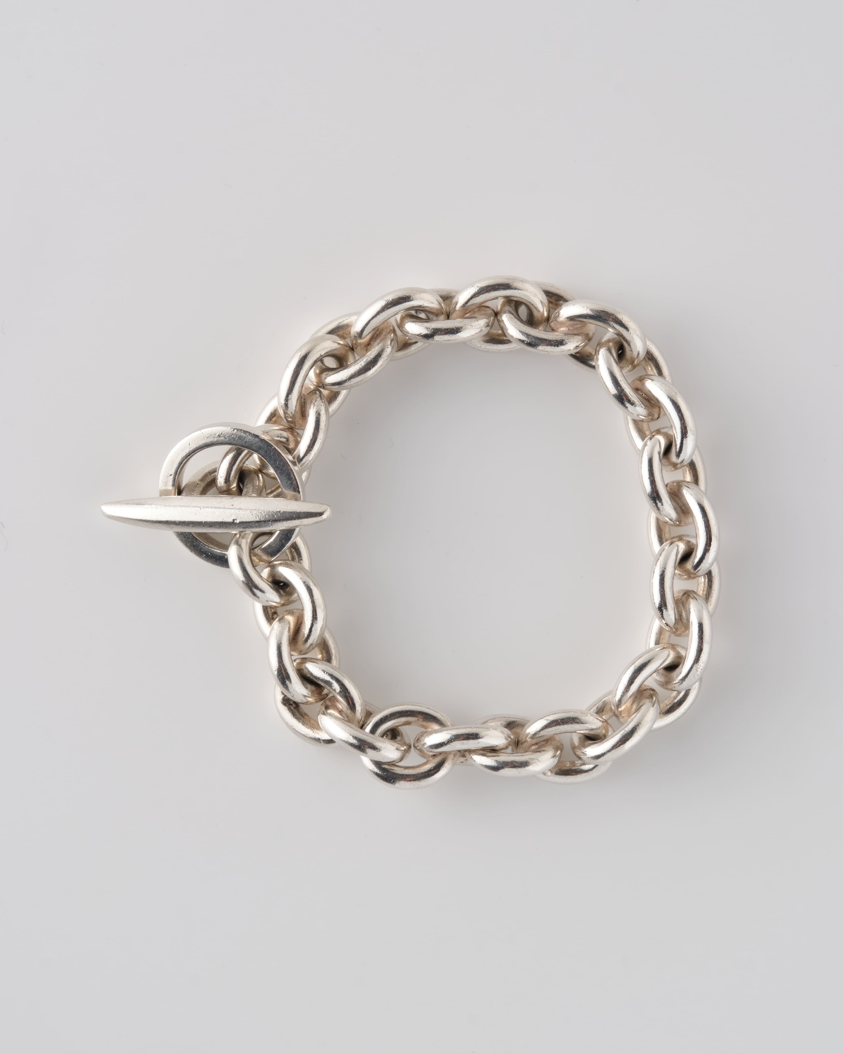 【~80's】Danish Vintage Silver 925 Toggle Clasp Anchor Chain Bracelet "S. V. Glymers Eftf"
