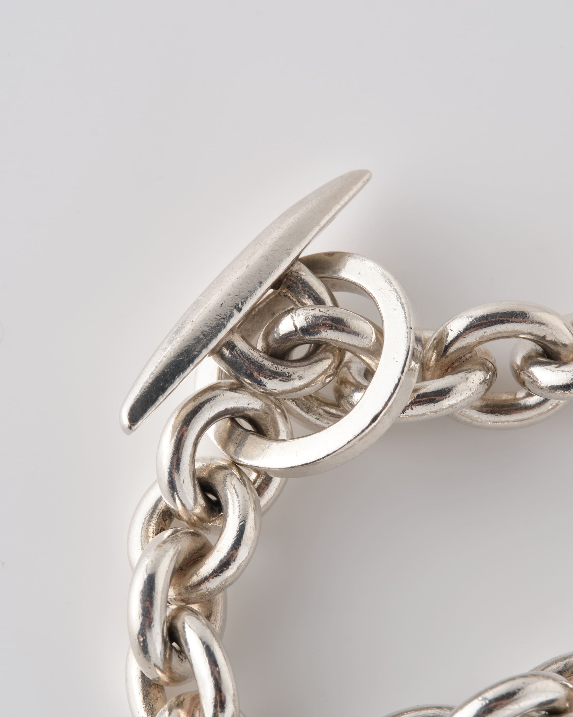 ［~80's］Danish Vintage Silver 925 Toggle Clasp Anchor Chain Bracelet "S. V. Glymers Eftf"