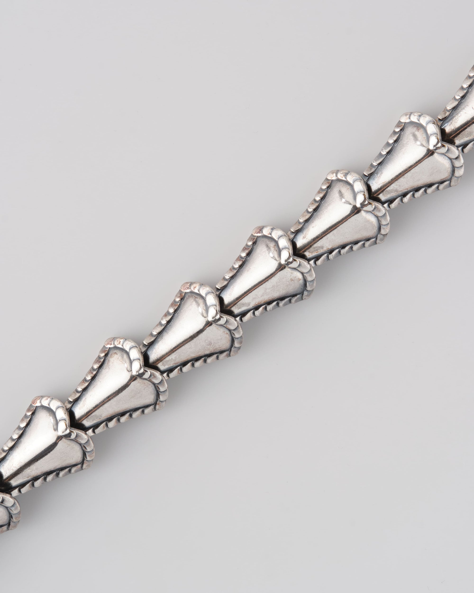【~50's】American Vintage Silver Rope Edge Shell Link Necklace "NAPIER"