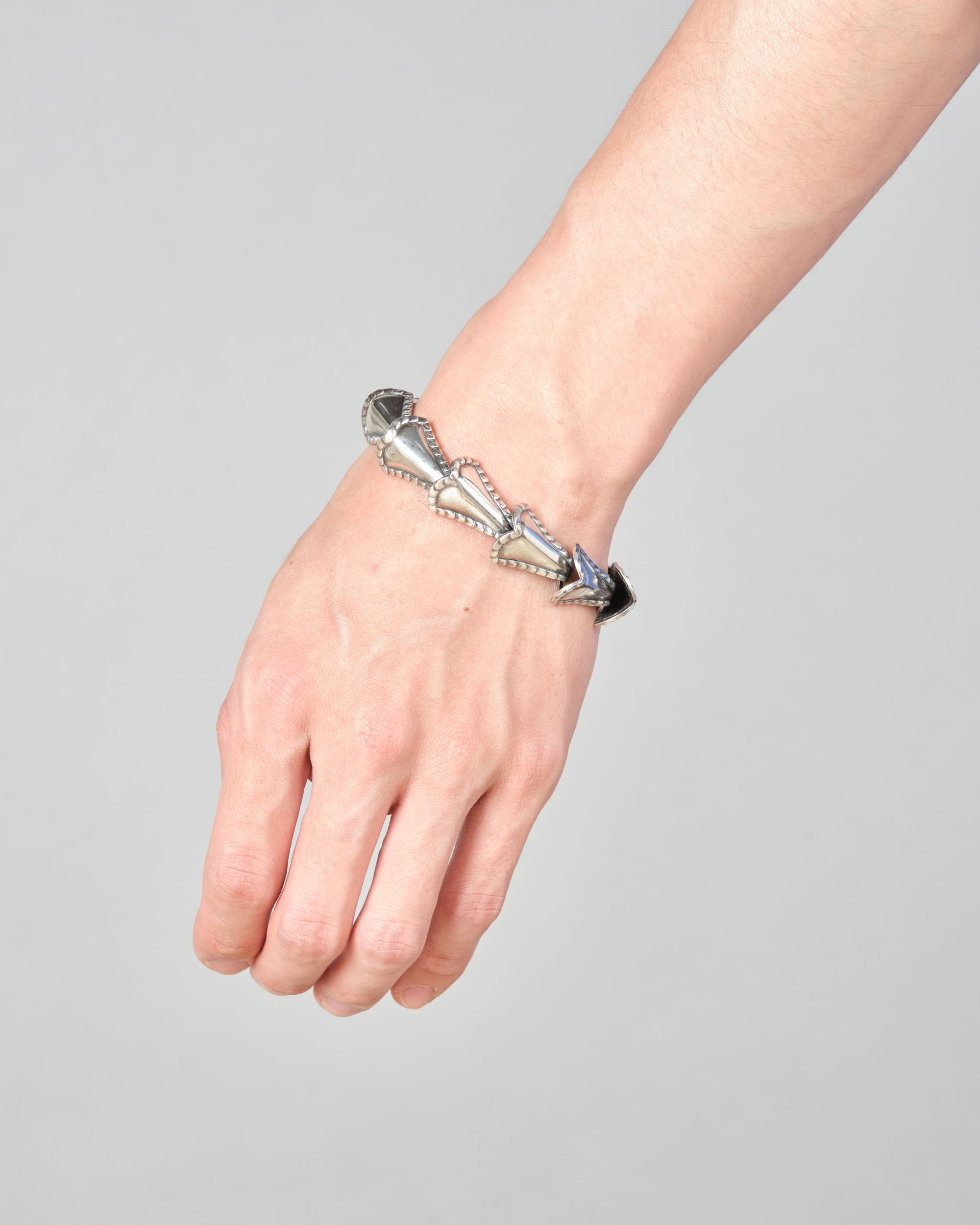 ［~50's］American Vintage Silver Rope Edge Shell Link Bracelet "NAPIER"