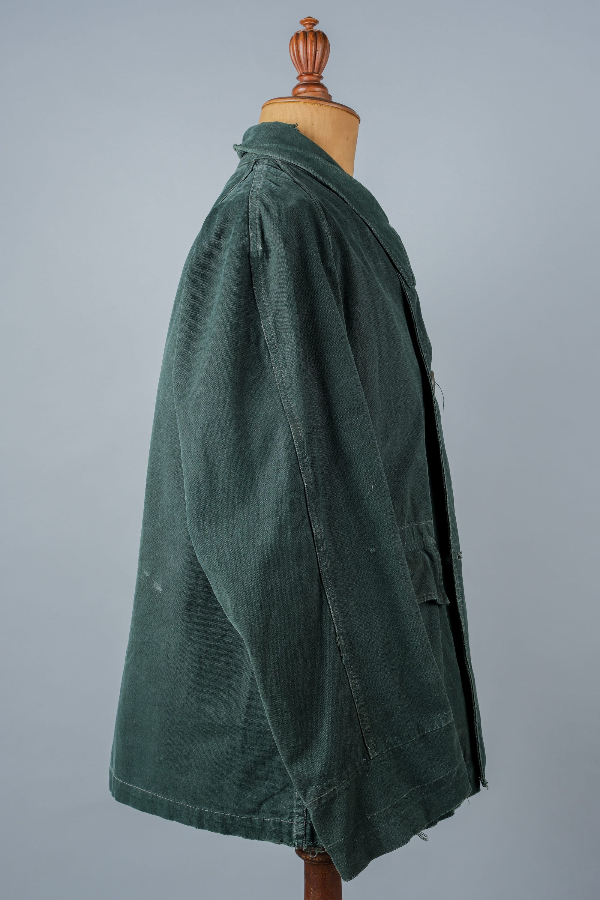 ［~40's］WWII French CJF Green Cotton Linen Double Breasted Jacket "Modified"