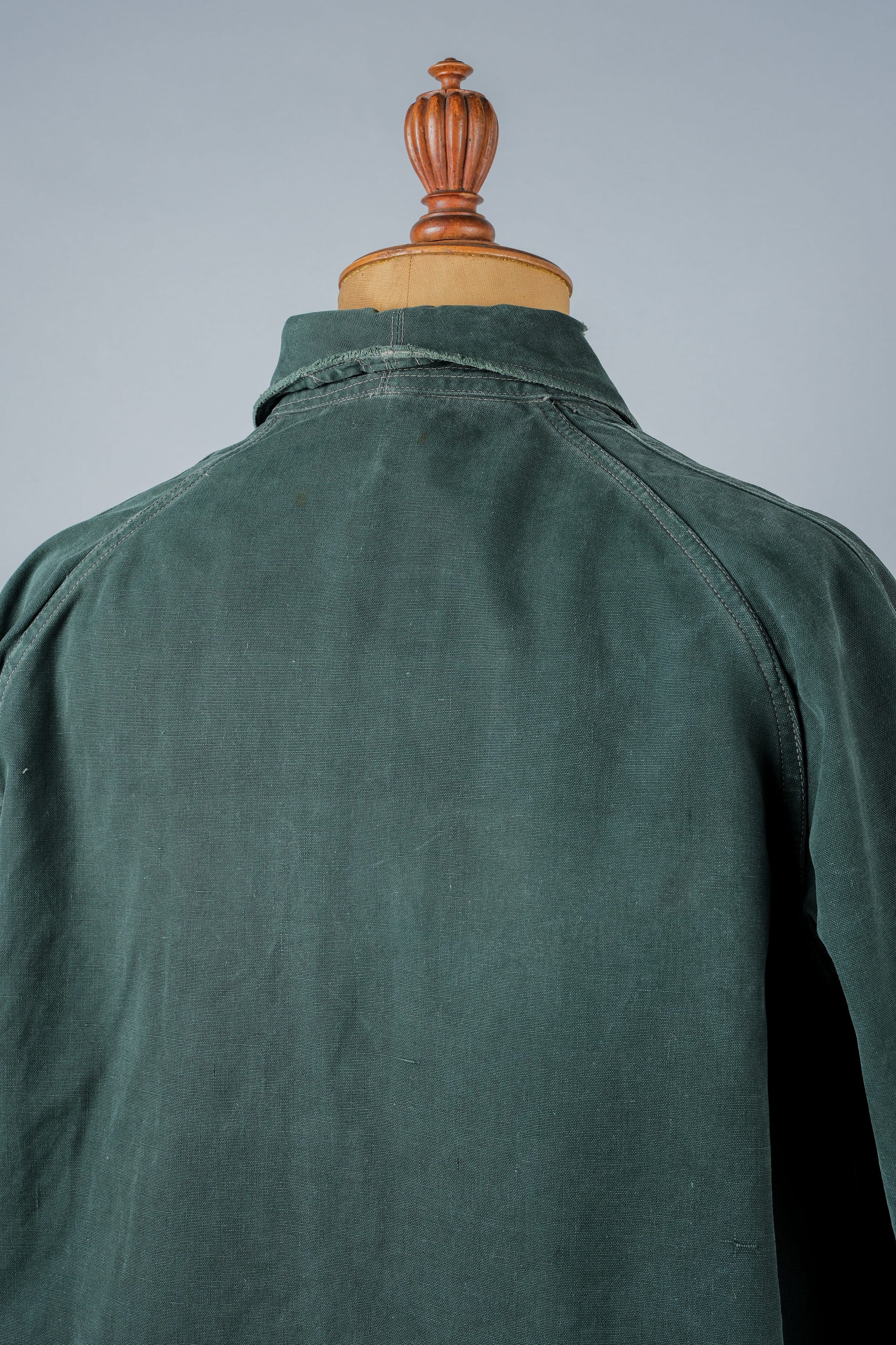 ［~40's］WWII French CJF Green Cotton Linen Double Breasted Jacket "Modified"