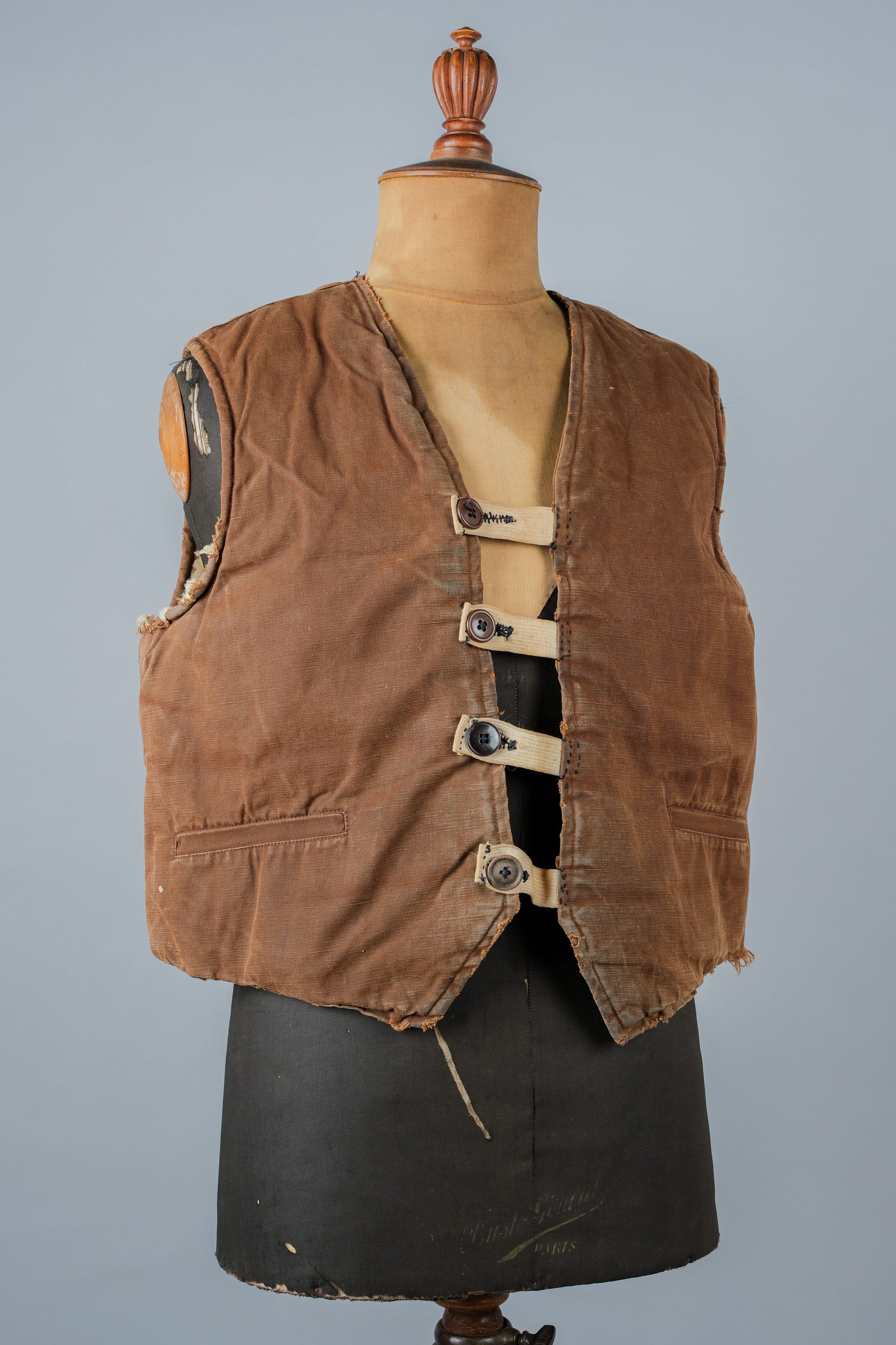 ［~40's］WWⅡ French Resistance Cotton Canvas Fur Lined Winter Vest