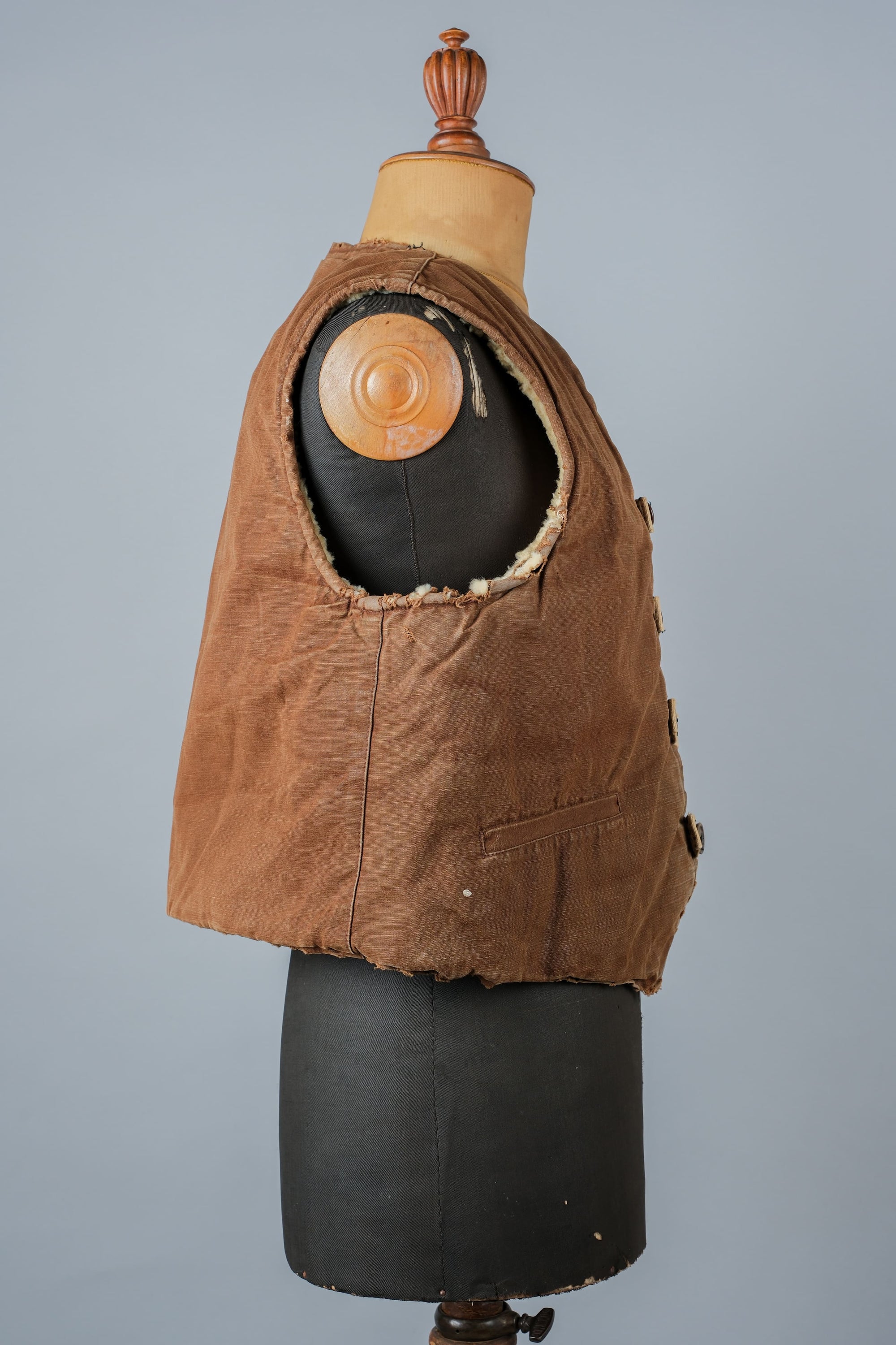 ［~40's］WWⅡ French Resistance Cotton Canvas Fur Lined Winter Vest