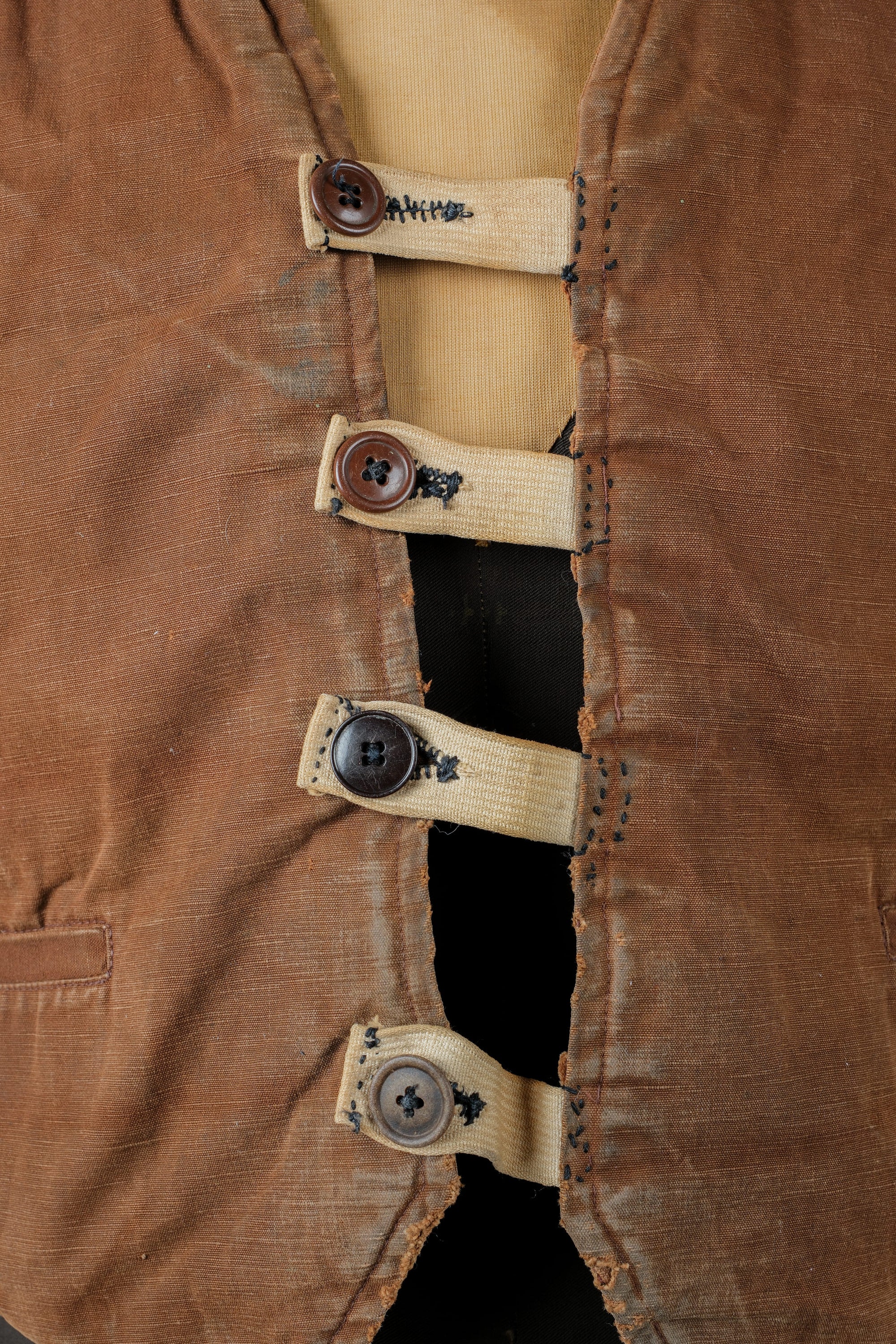 ［~40's］WWⅡ French Resistance Cotton Canvas Fur Lined Winter Vest