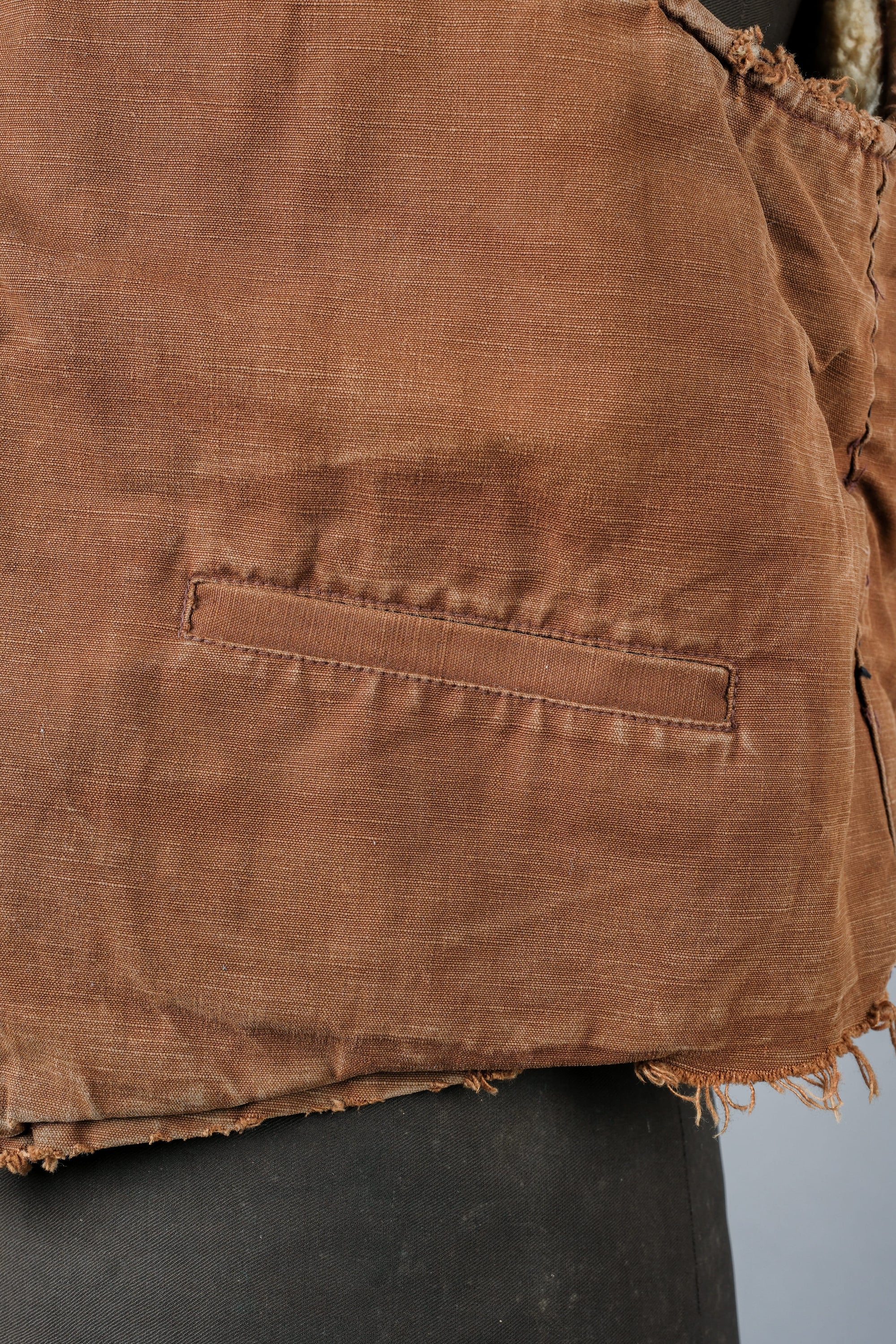 ［~40's］WWⅡ French Resistance Cotton Canvas Fur Lined Winter Vest