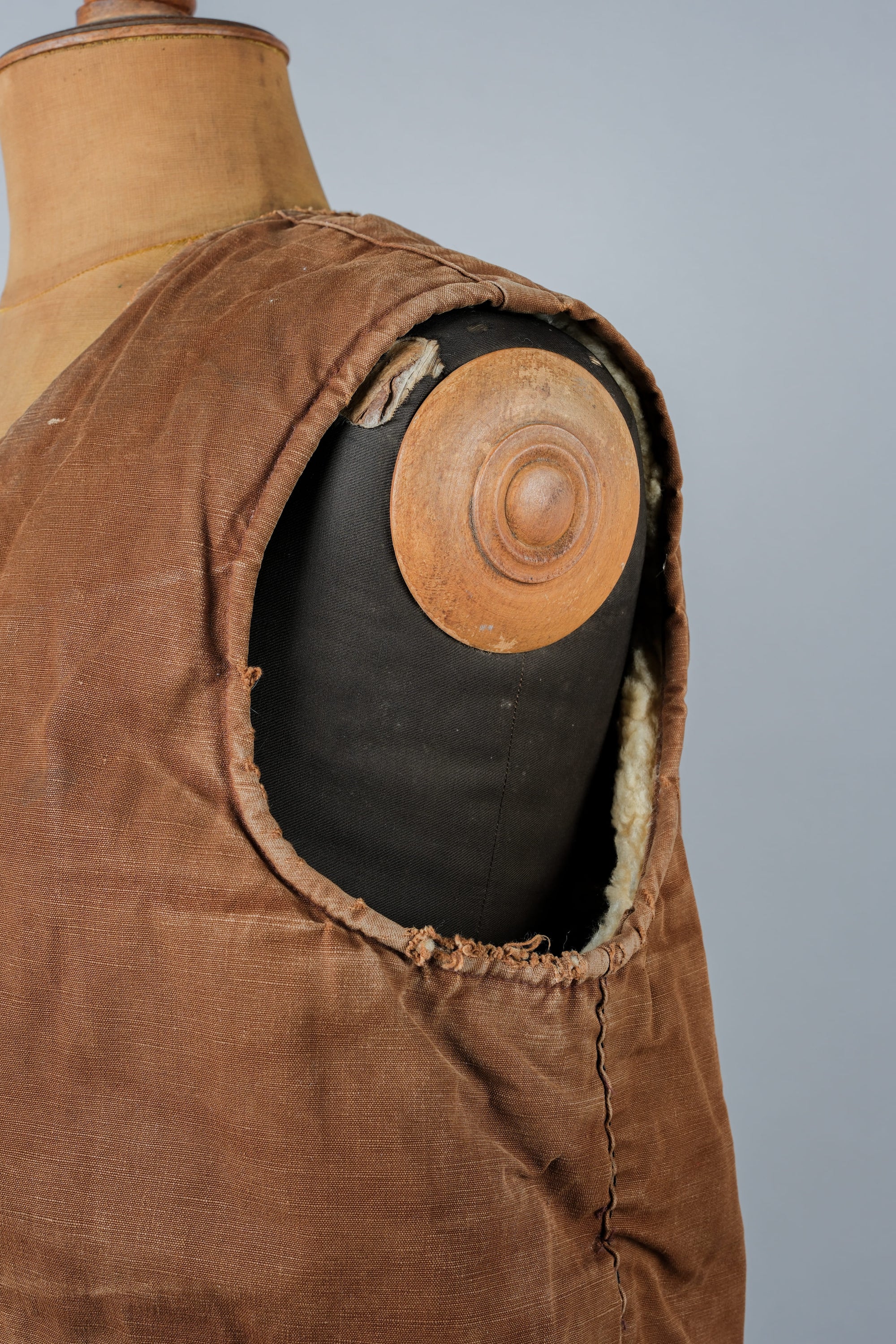 ［~40's］WWⅡ French Resistance Cotton Canvas Fur Lined Winter Vest