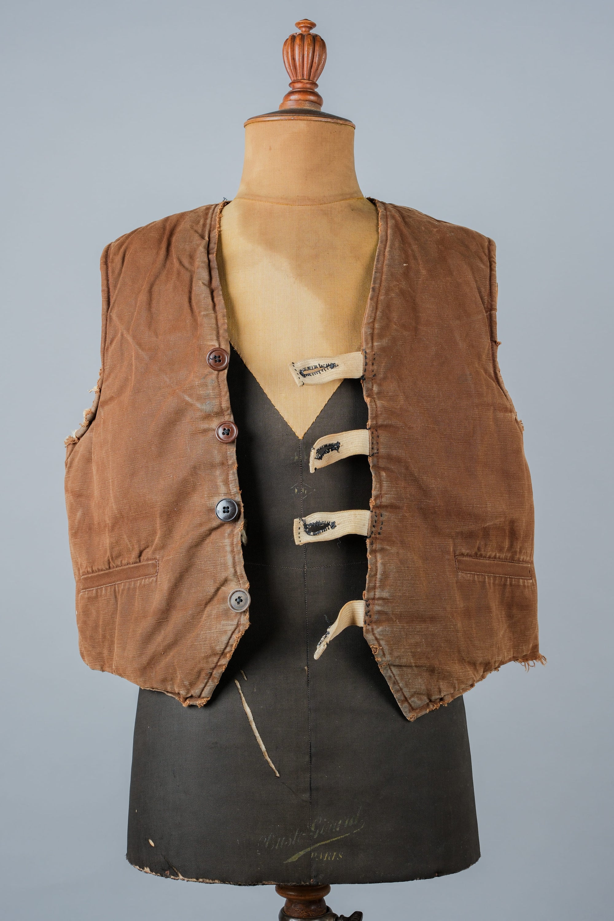 ［~40's］WWⅡ French Resistance Cotton Canvas Fur Lined Winter Vest
