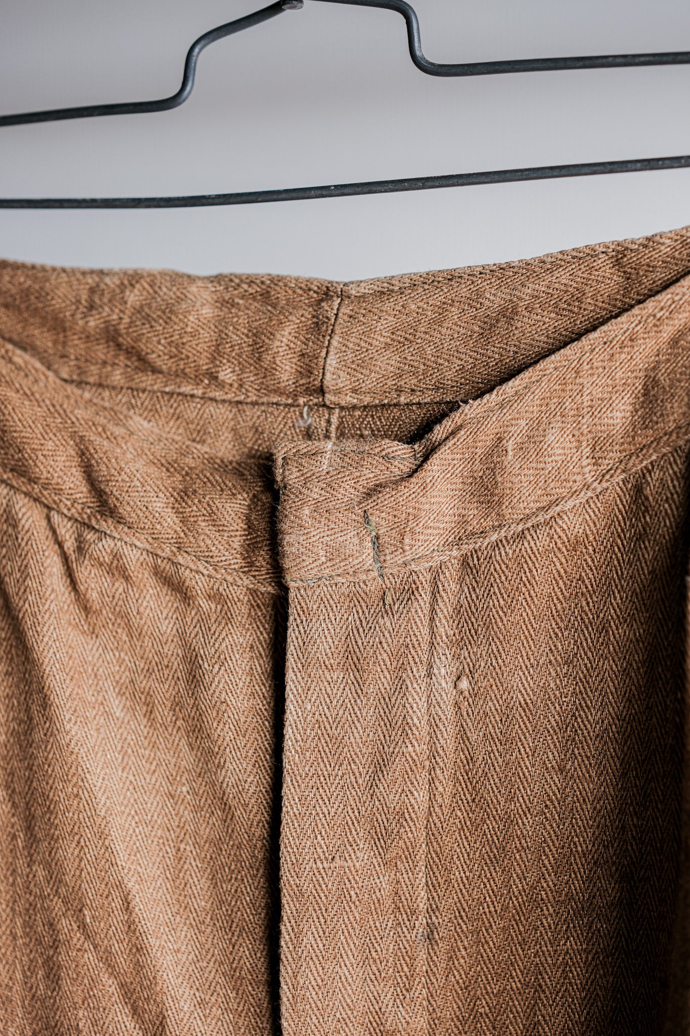 ［~40's］WWⅡ German Army Drillich HBT Linen Trousers "Unusual Color" "Wehrmacht"