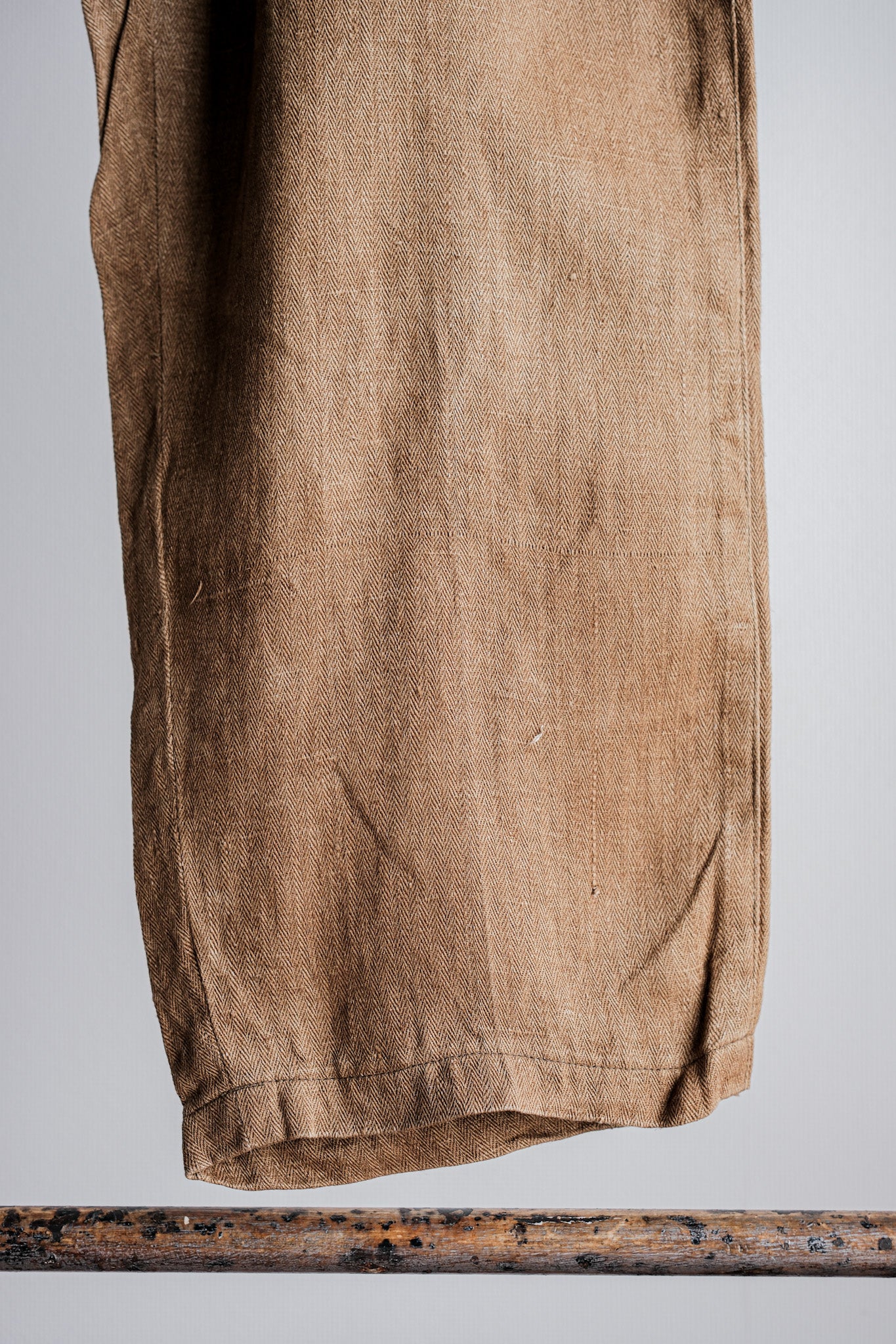 【~40's】WWⅡ German Army Drillich HBT Linen Trousers "Unusual Color" "Wehrmacht"