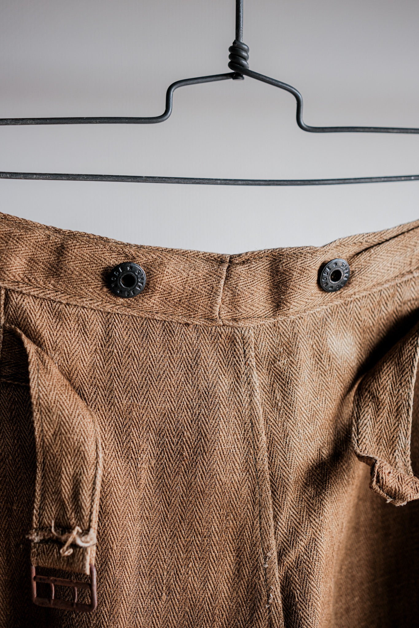 ［~40's］WWⅡ German Army Drillich HBT Linen Trousers "Unusual Color" "Wehrmacht"