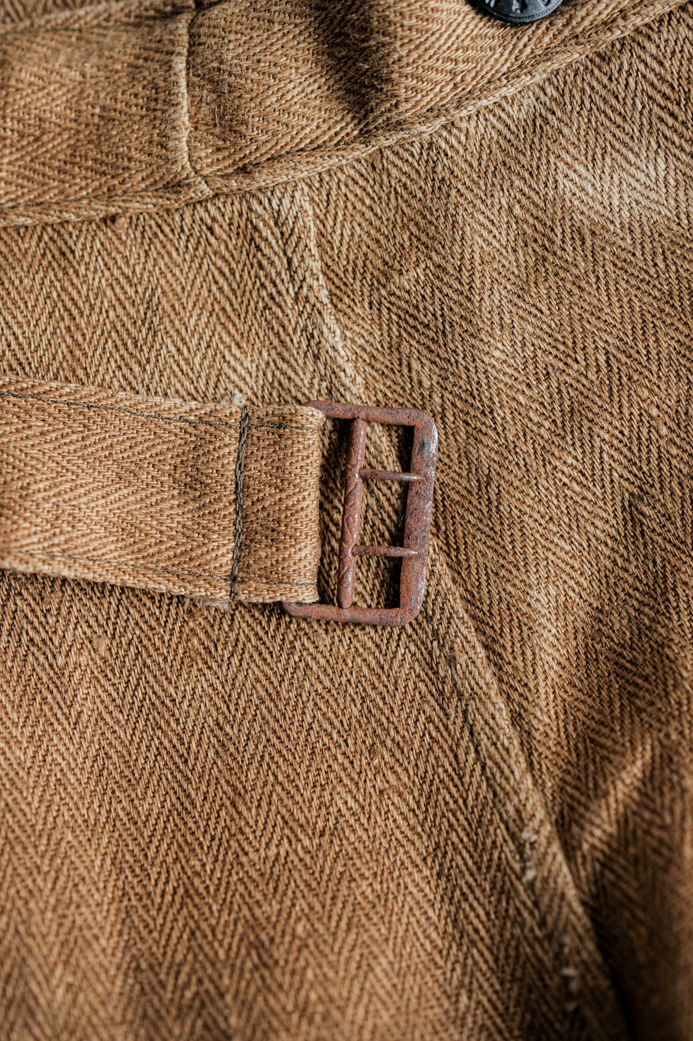 【~40's】WWⅡ German Army Drillich HBT Linen Trousers "Unusual Color" "Wehrmacht"