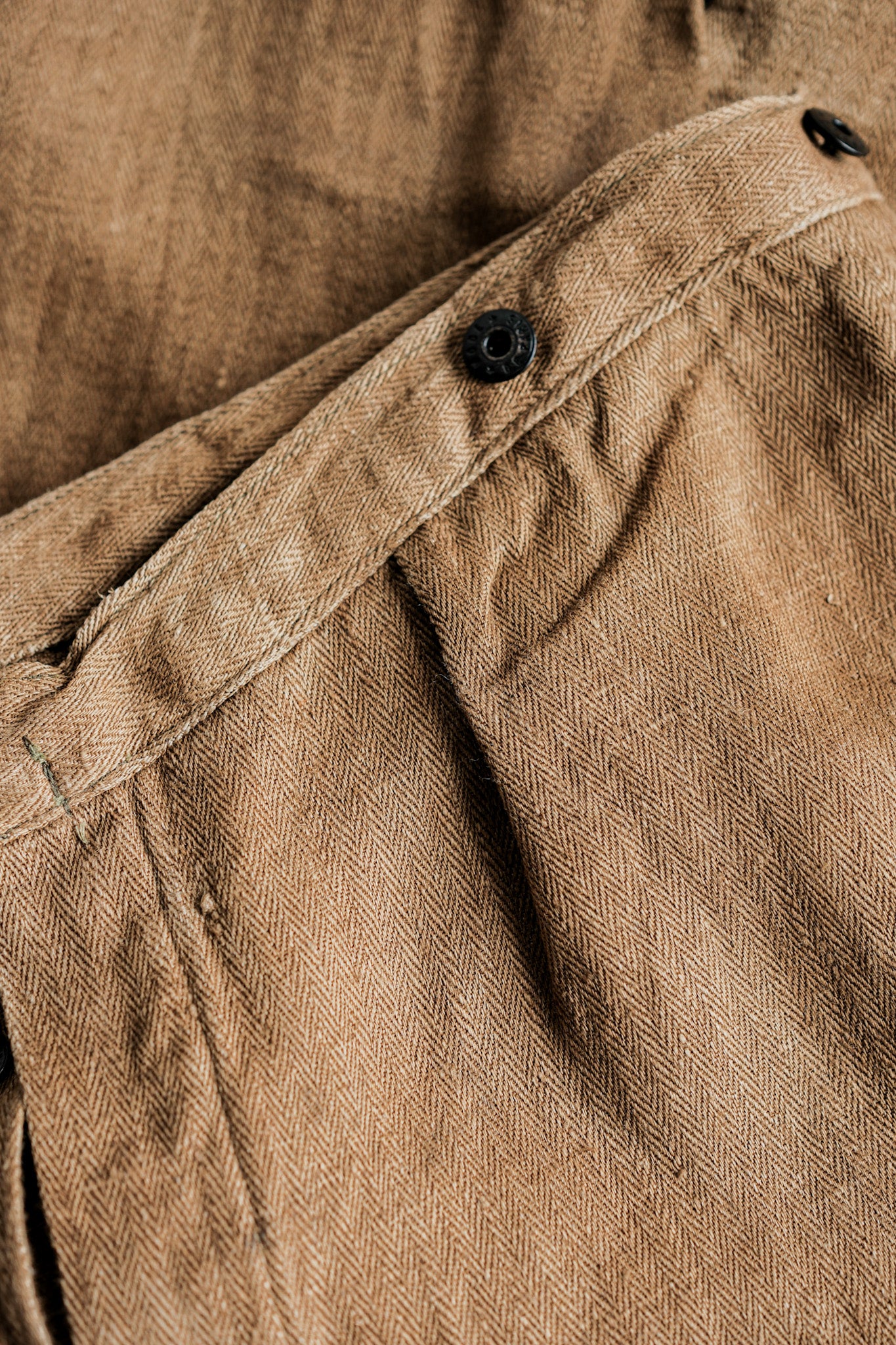 【~40's】WWⅡ German Army Drillich HBT Linen Trousers "Unusual Color" "Wehrmacht"