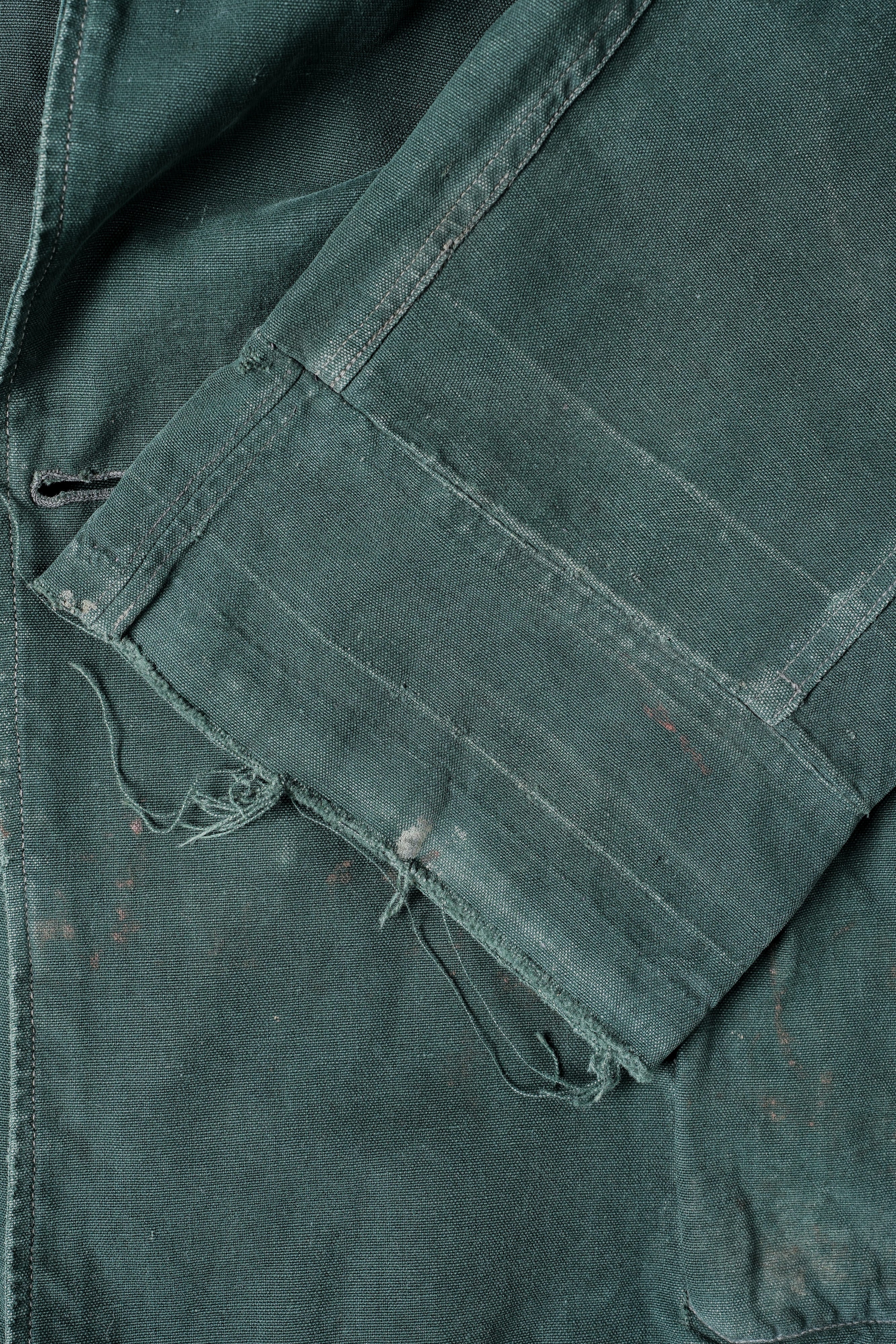 [~ 40's] WWII CJF CJF Green Cotton Linen Double Poitnt Veste "Modified"