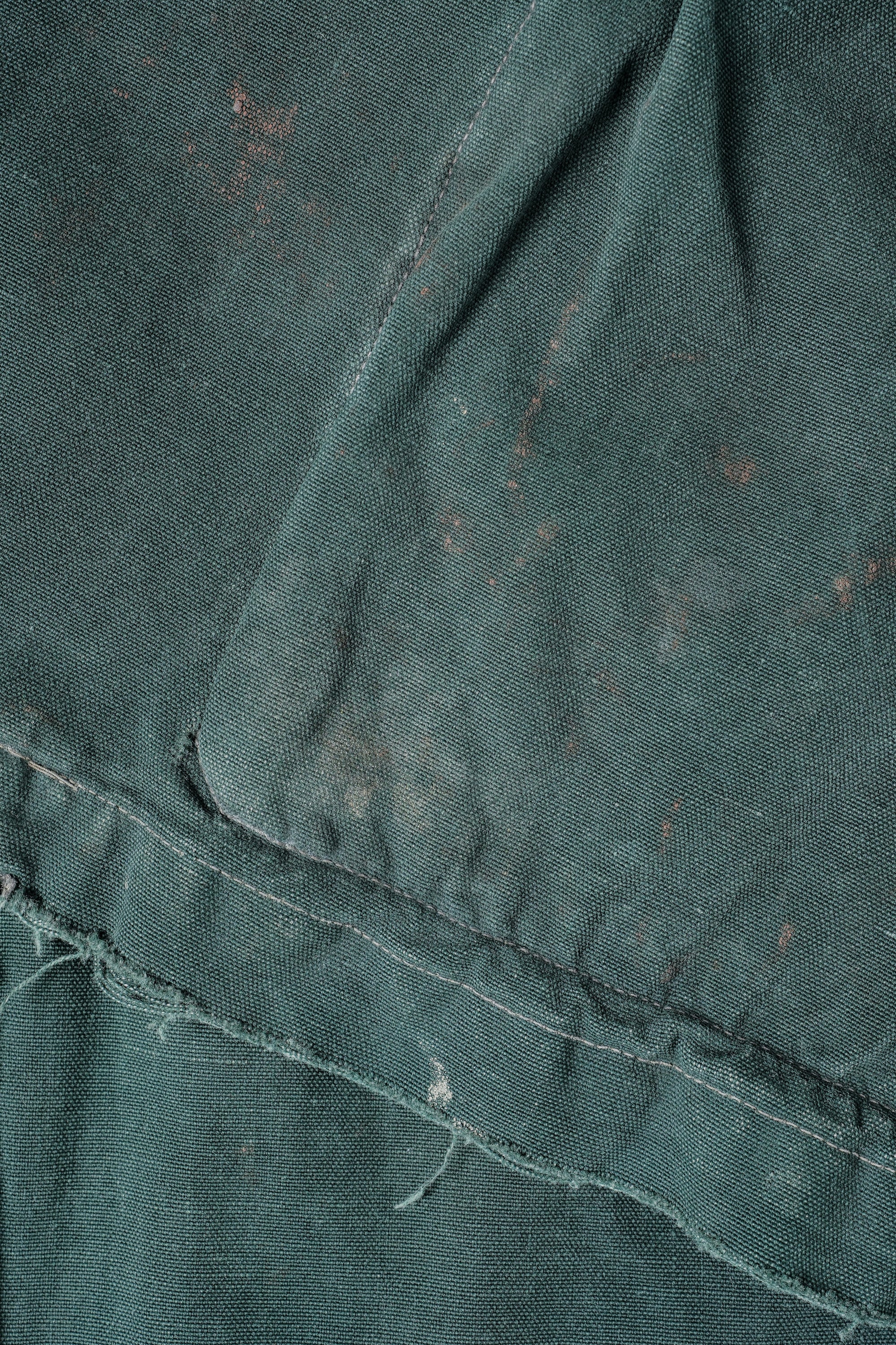 ［~40's］WWII French CJF Green Cotton Linen Double Breasted Jacket "Modified"