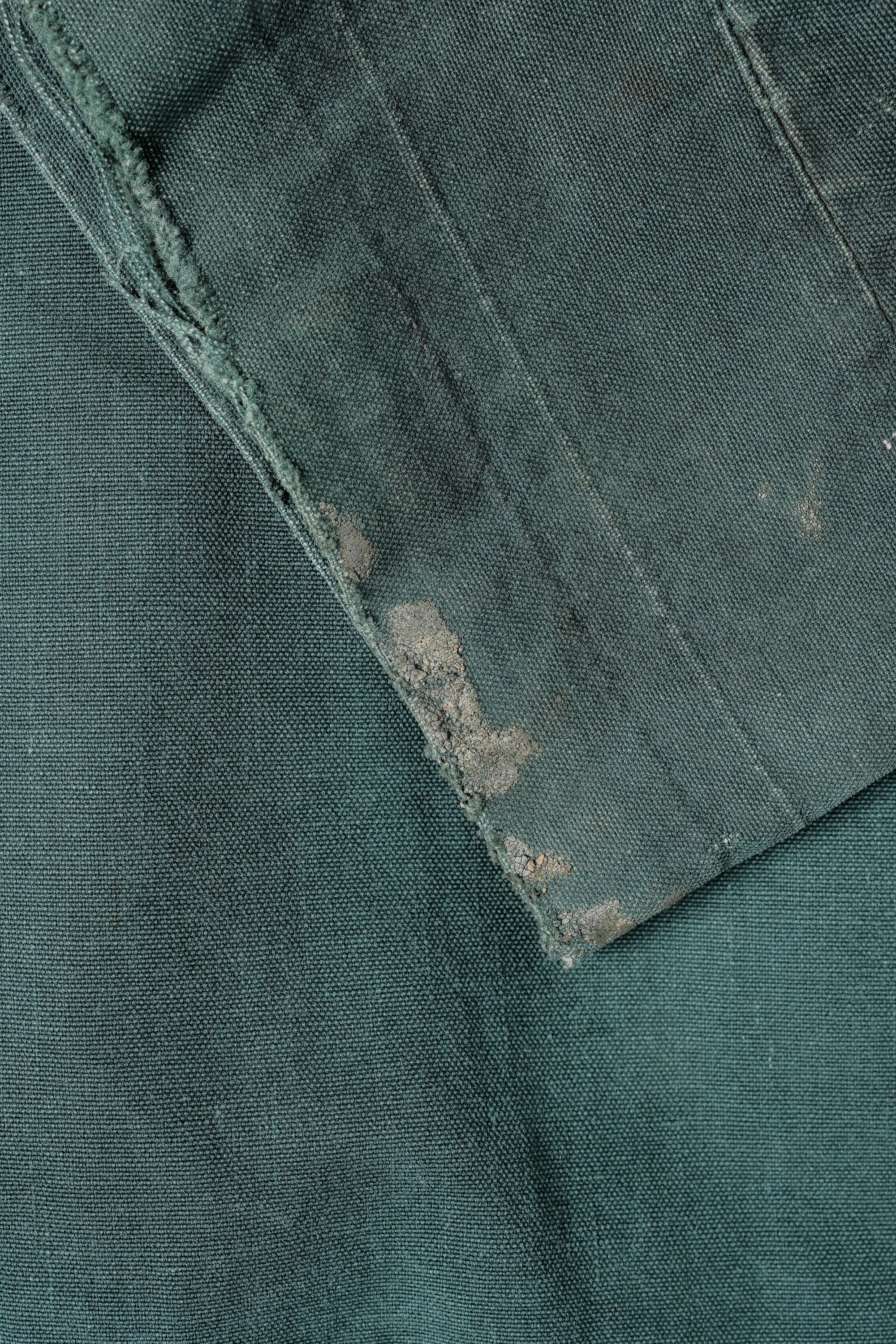 ［~40's］WWII French CJF Green Cotton Linen Double Breasted Jacket "Modified"