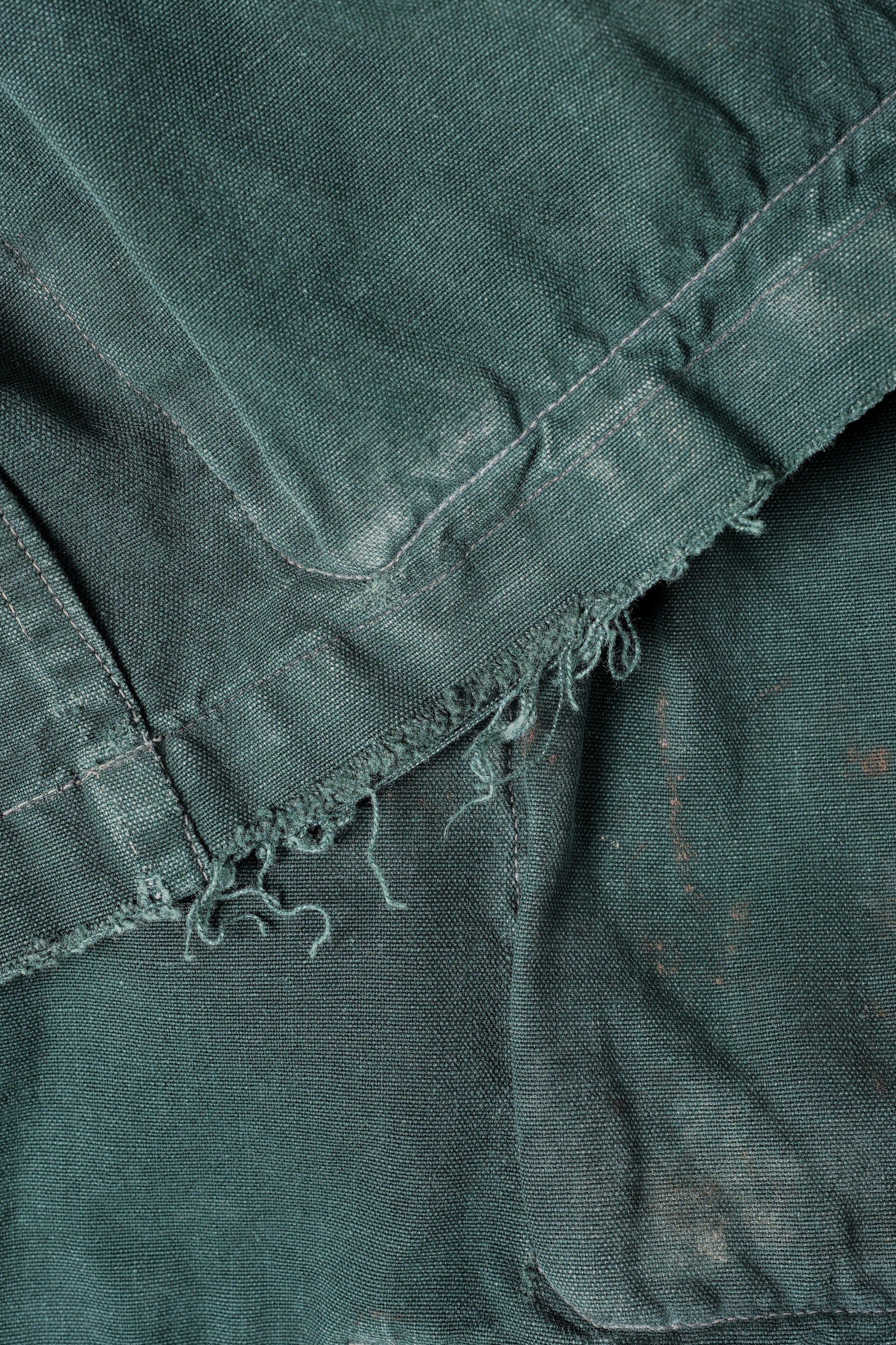 ［~40's］WWII French CJF Green Cotton Linen Double Breasted Jacket "Modified"