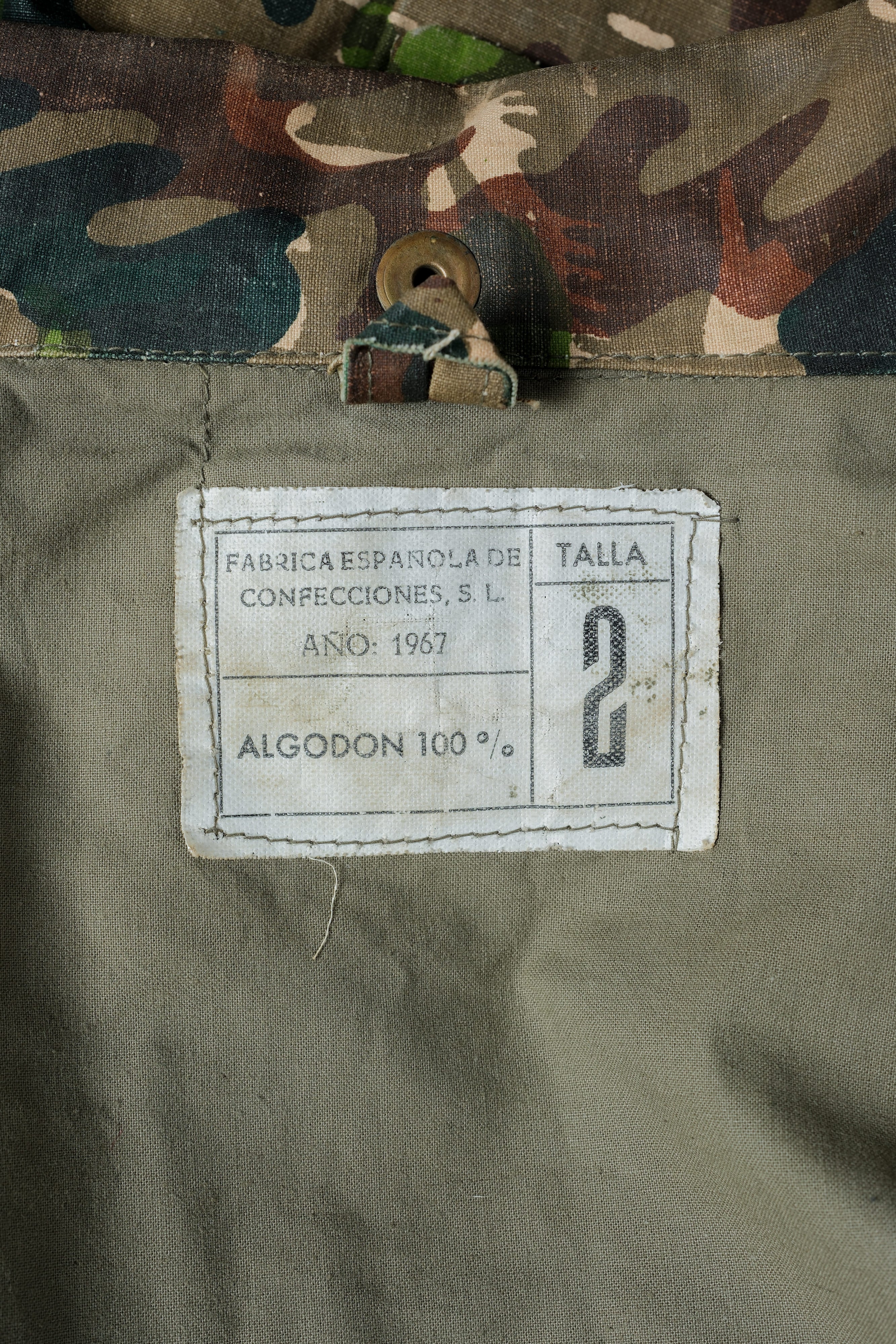 [~ 60's] Spanish Army Brown Amoeba Camouflage PARATROOPER JACKET SIZE.2