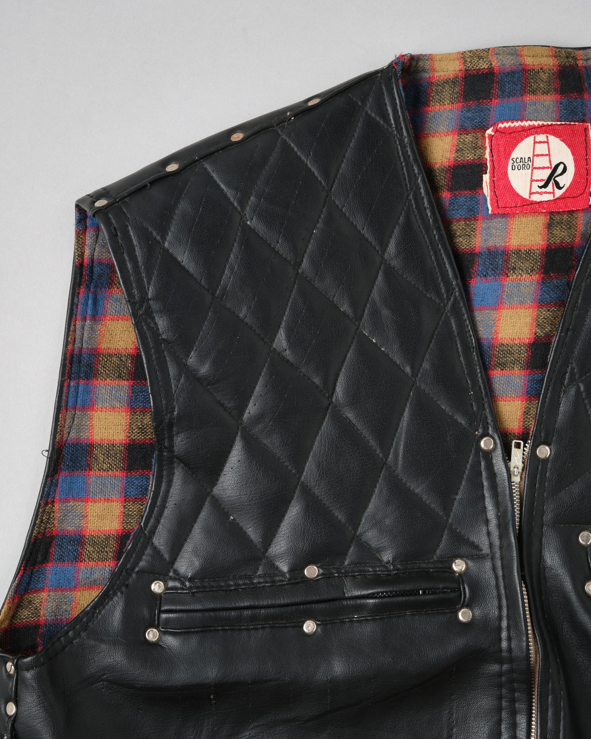 ［~60’s］Italian Vintage Black Leather Shooting Vest
